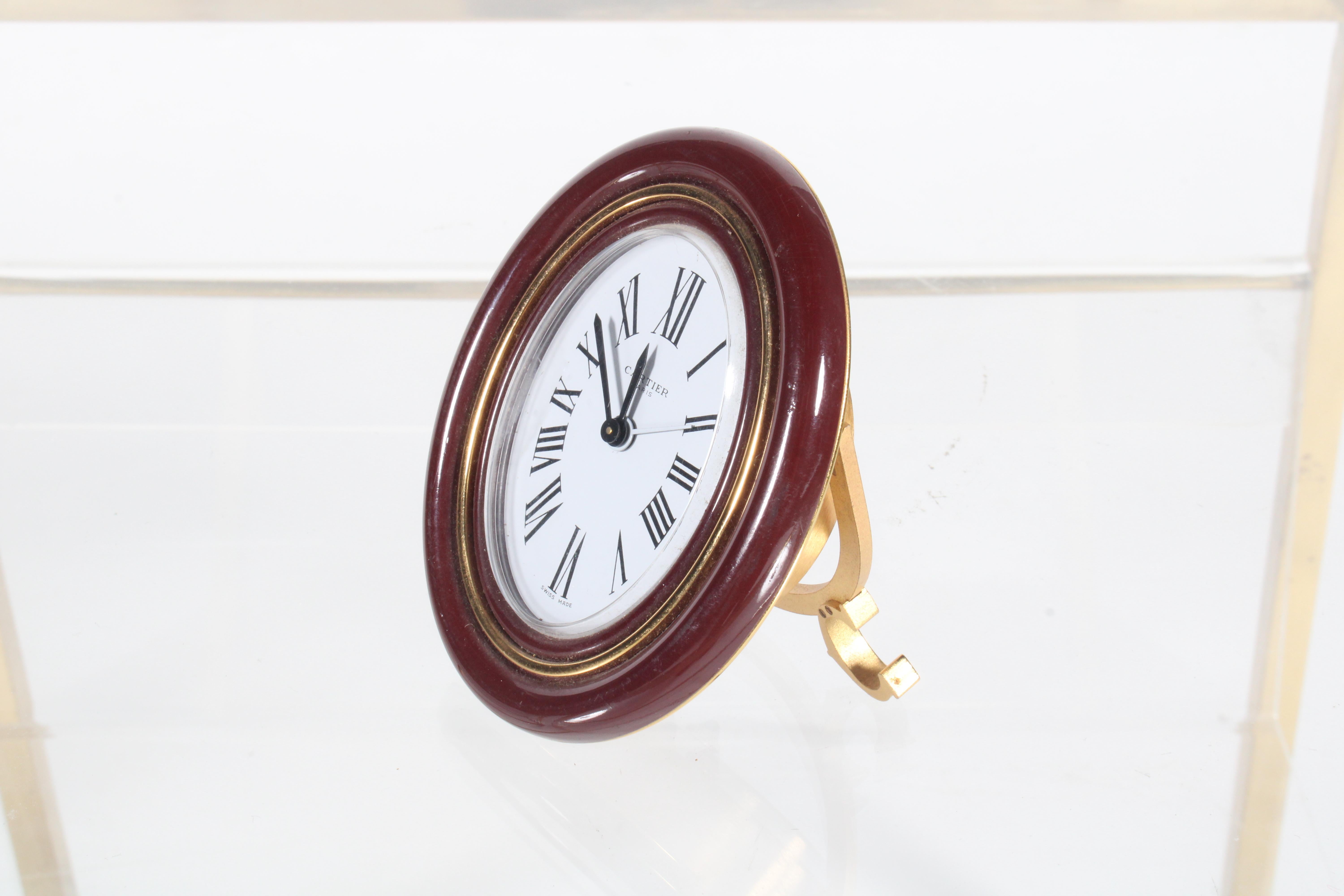 Late 20th Century Rare Swiss Made Cartier  'Les Must' Desk Clock * Free Worldwide Delivery For Sale