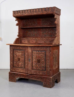 Rare Swiss Manorial Court Cupboard