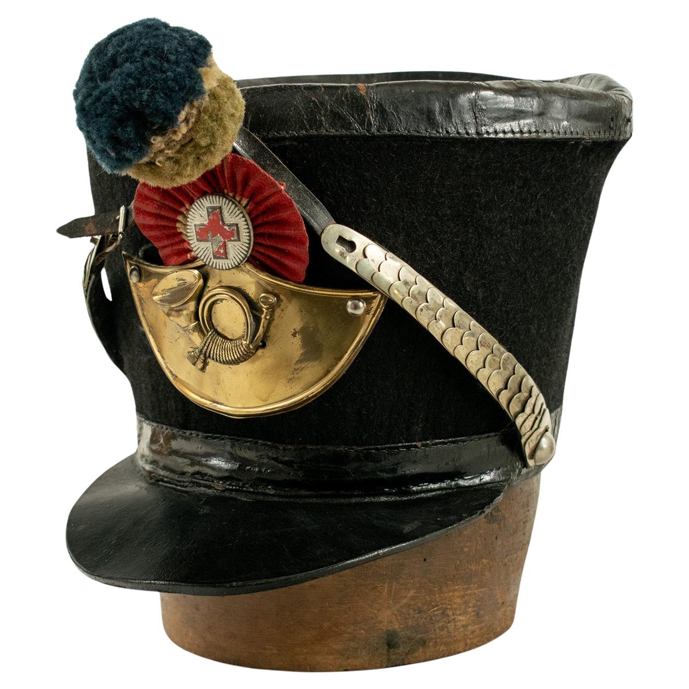 Rare SWISS MODEL 1830 BELL TOP SHAKO Helmet to Jaeger Regiment For Sale