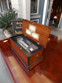 Switzerland Mahogany Ebonized Hinged Music Box with Three Cylinders, C. 1880