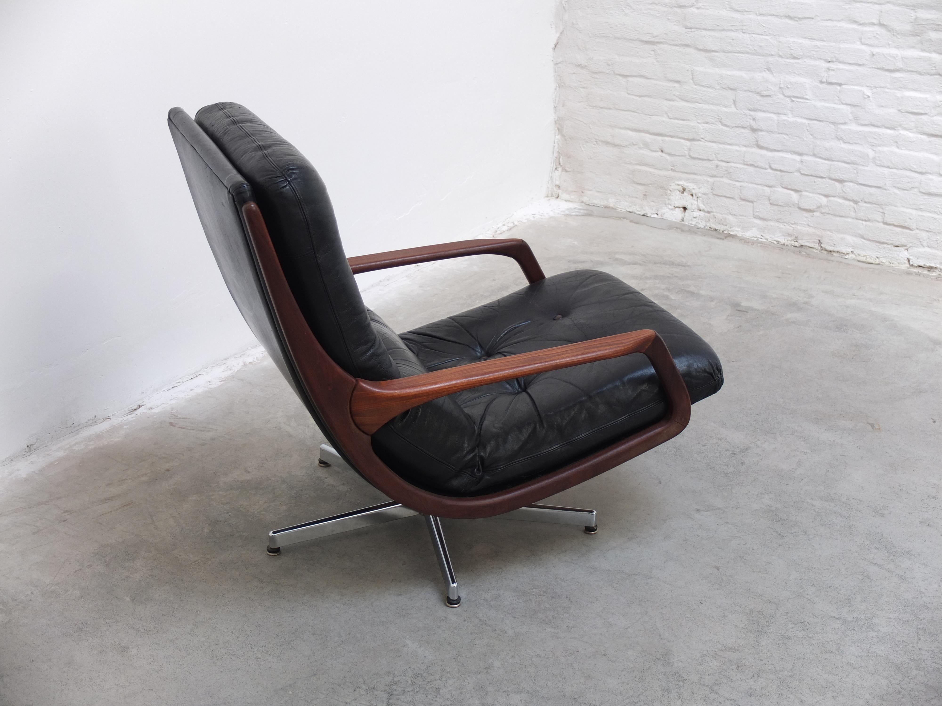 Allemand Fauteuil pivotant rare d'Eugen Schmidt pour Soloform, années 1960