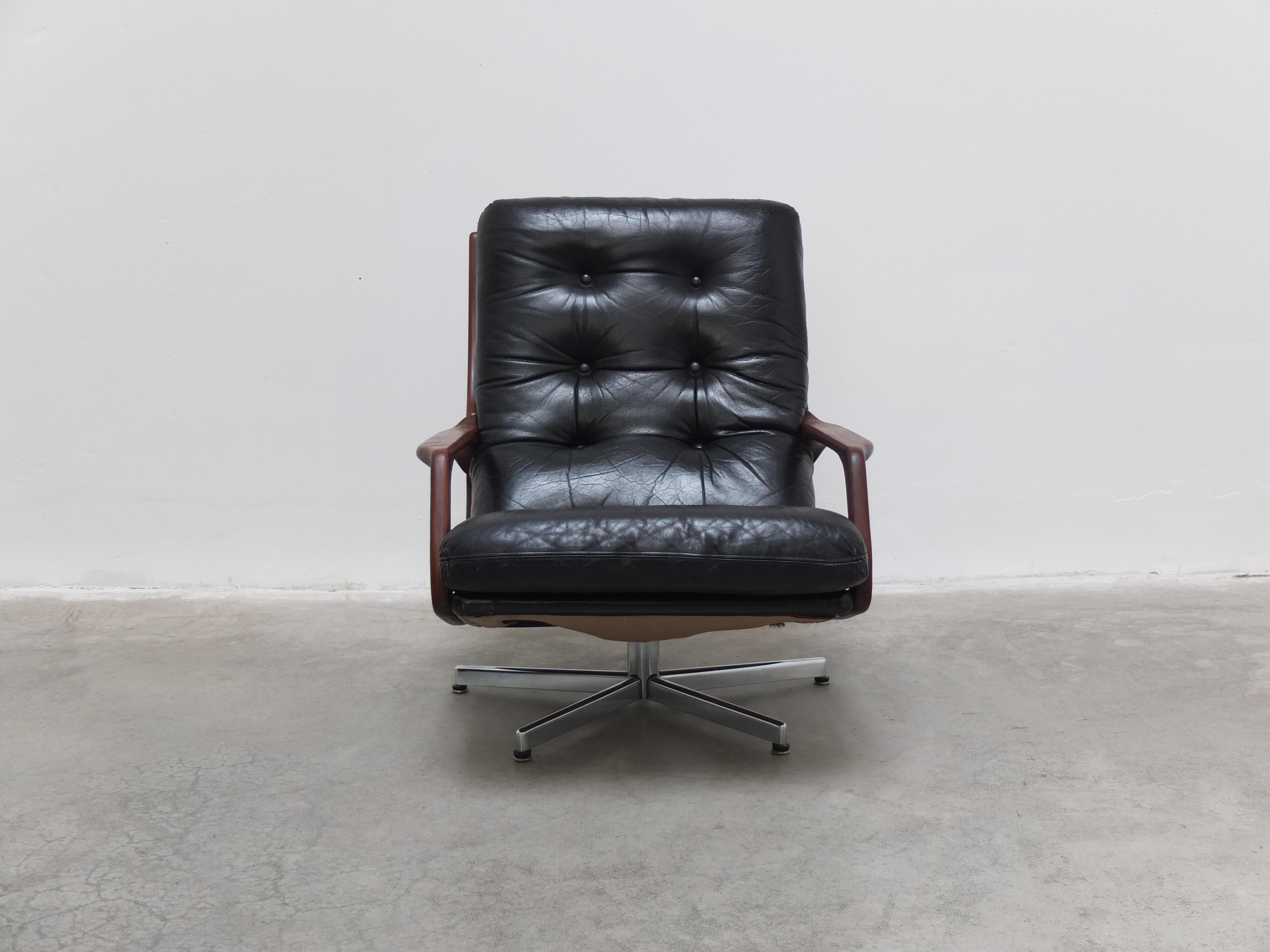 Métal Fauteuil pivotant rare d'Eugen Schmidt pour Soloform, années 1960
