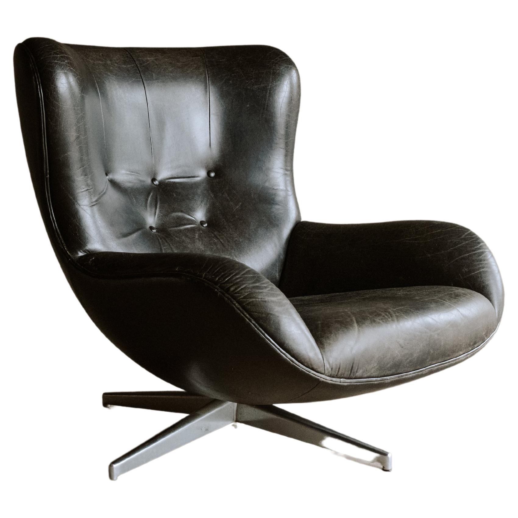 Rare Swivel Lounge Chair by Illum Wikkelsø, Denmark, 1960s