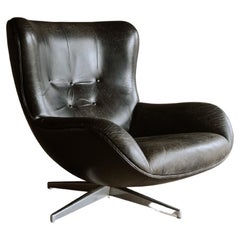 Rare Swivel Lounge Chair by Illum Wikkelsø, Denmark, 1960s