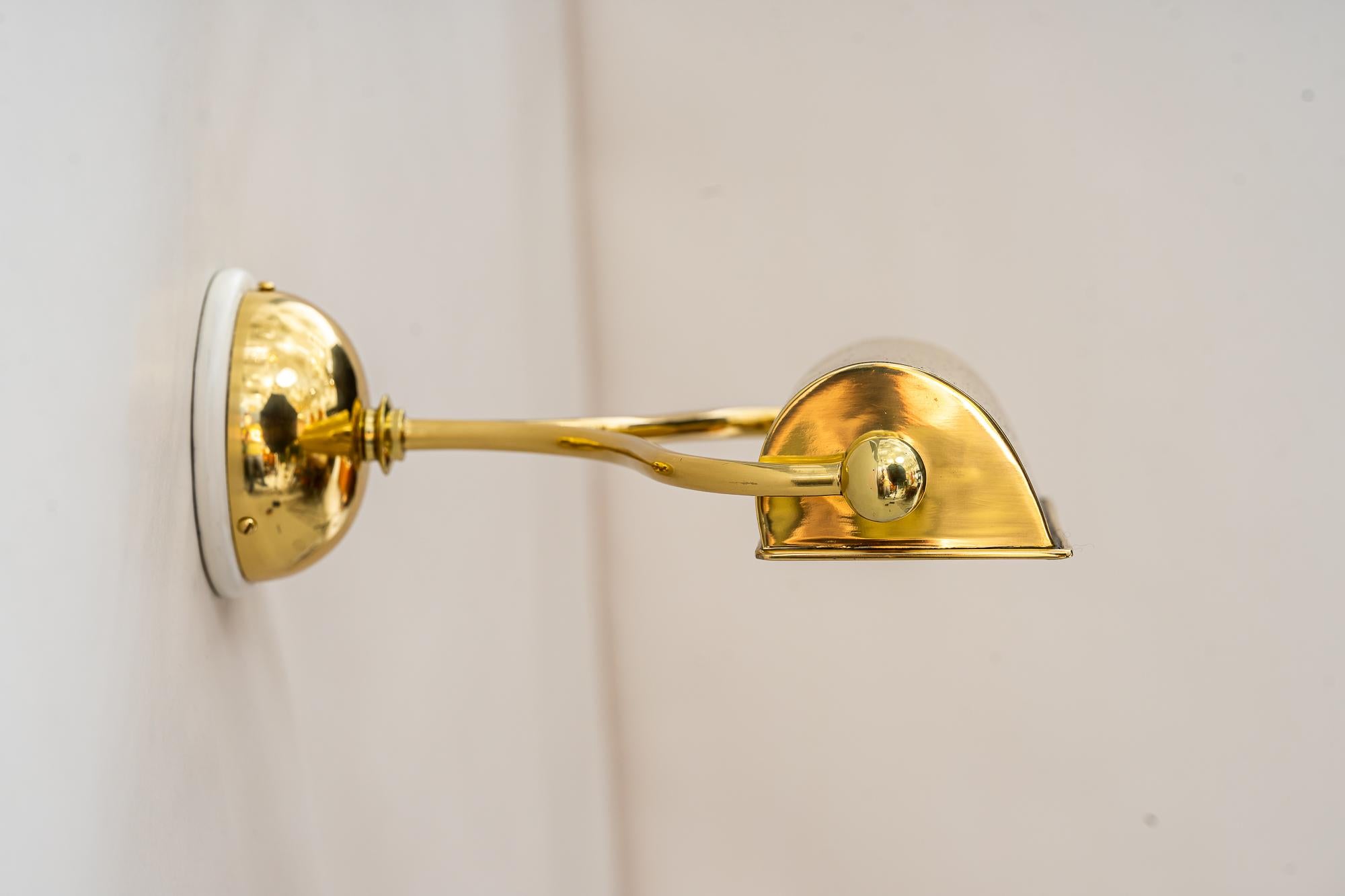 Lacquered Rare Swiveling Art Deco Wall Lamp Vienna Around 1920s For Sale