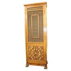 Rare Syrian Tall and Narrow Armoire with Fitted Interior circa 1900