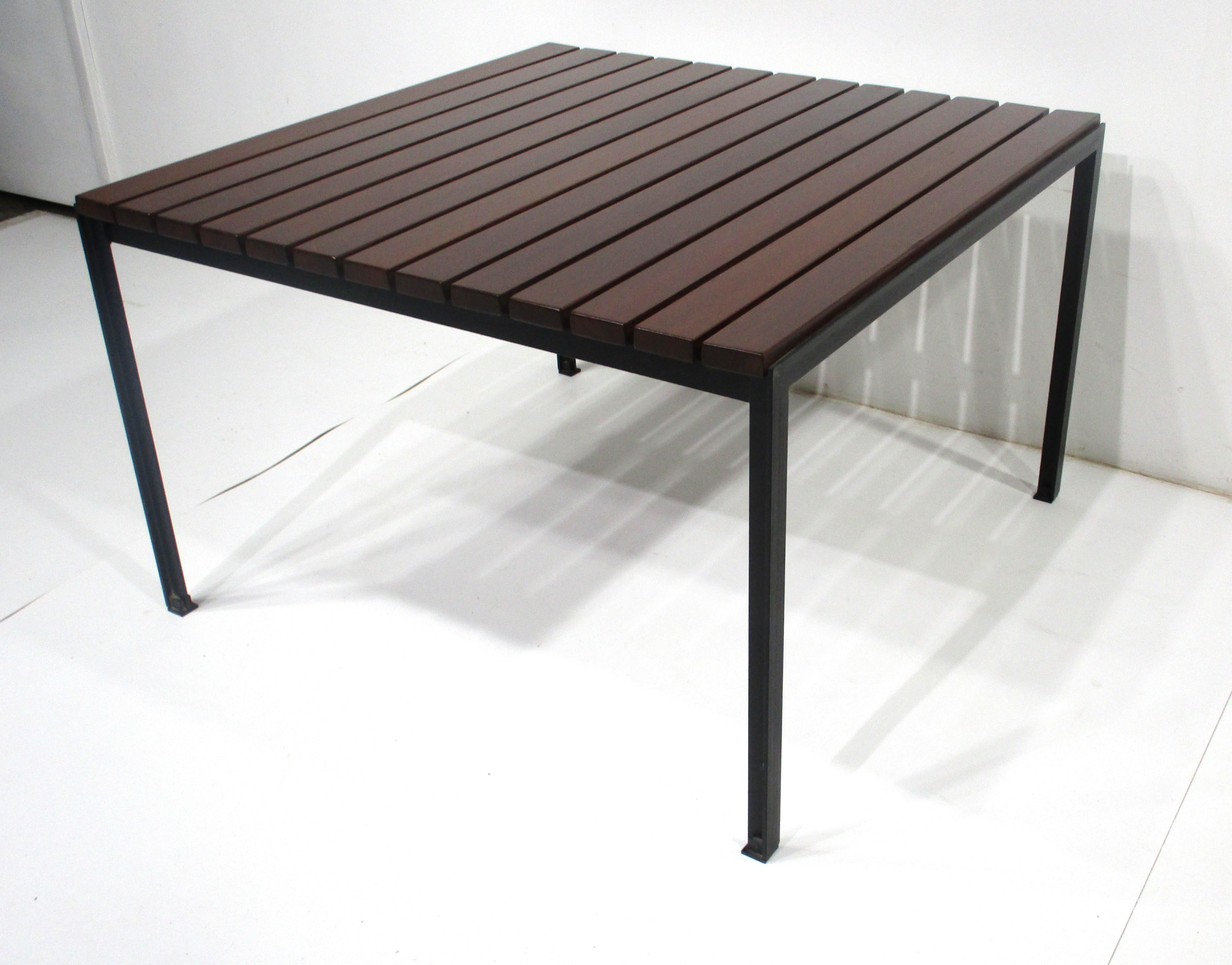 Rare T Angle Slat Wood Coffee Table by Florence Knoll   For Sale 2