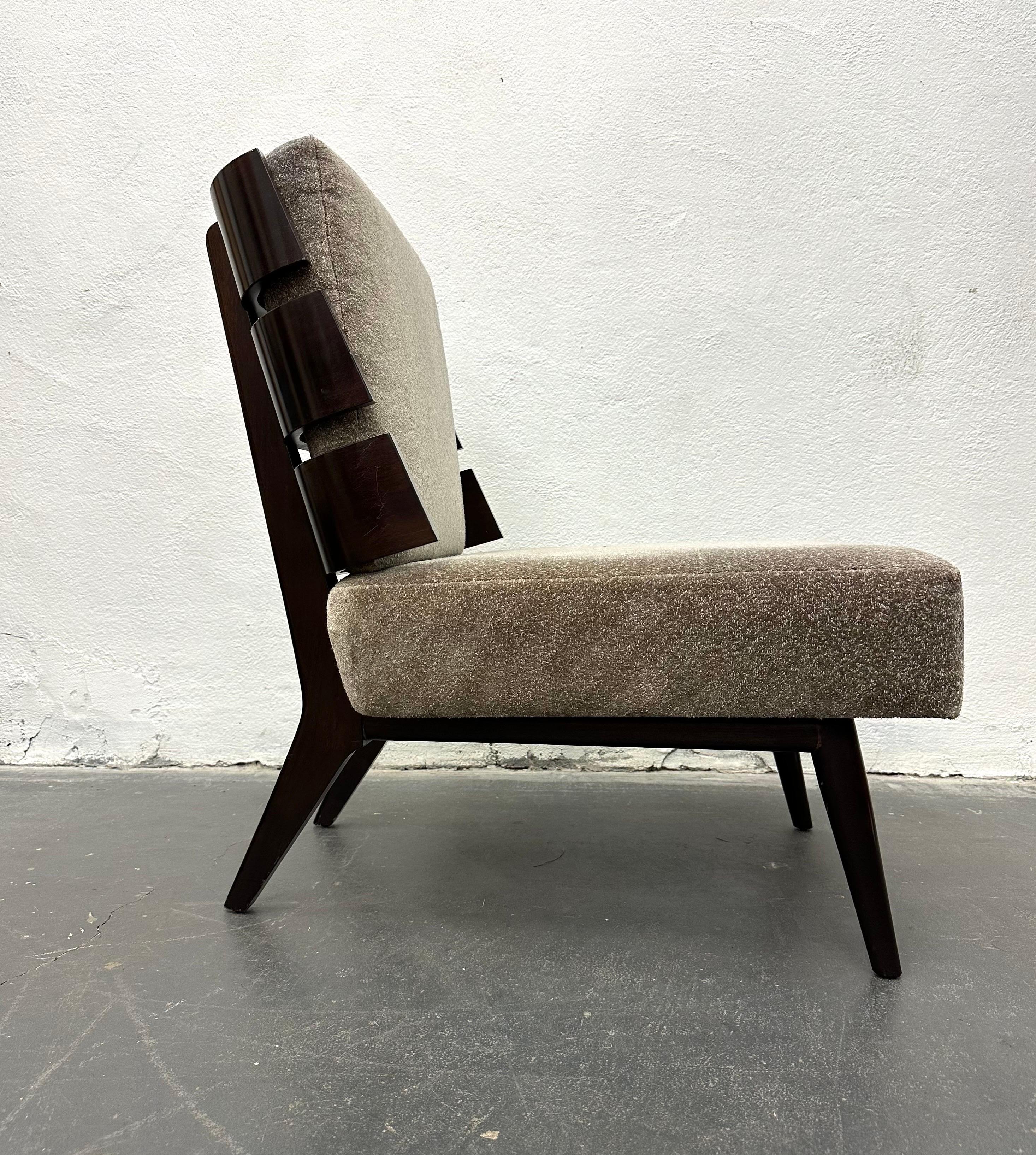 Mid-Century Modern Rare T. H. Robsjohn-Gibbings Walnut Slat Back Chair For Sale