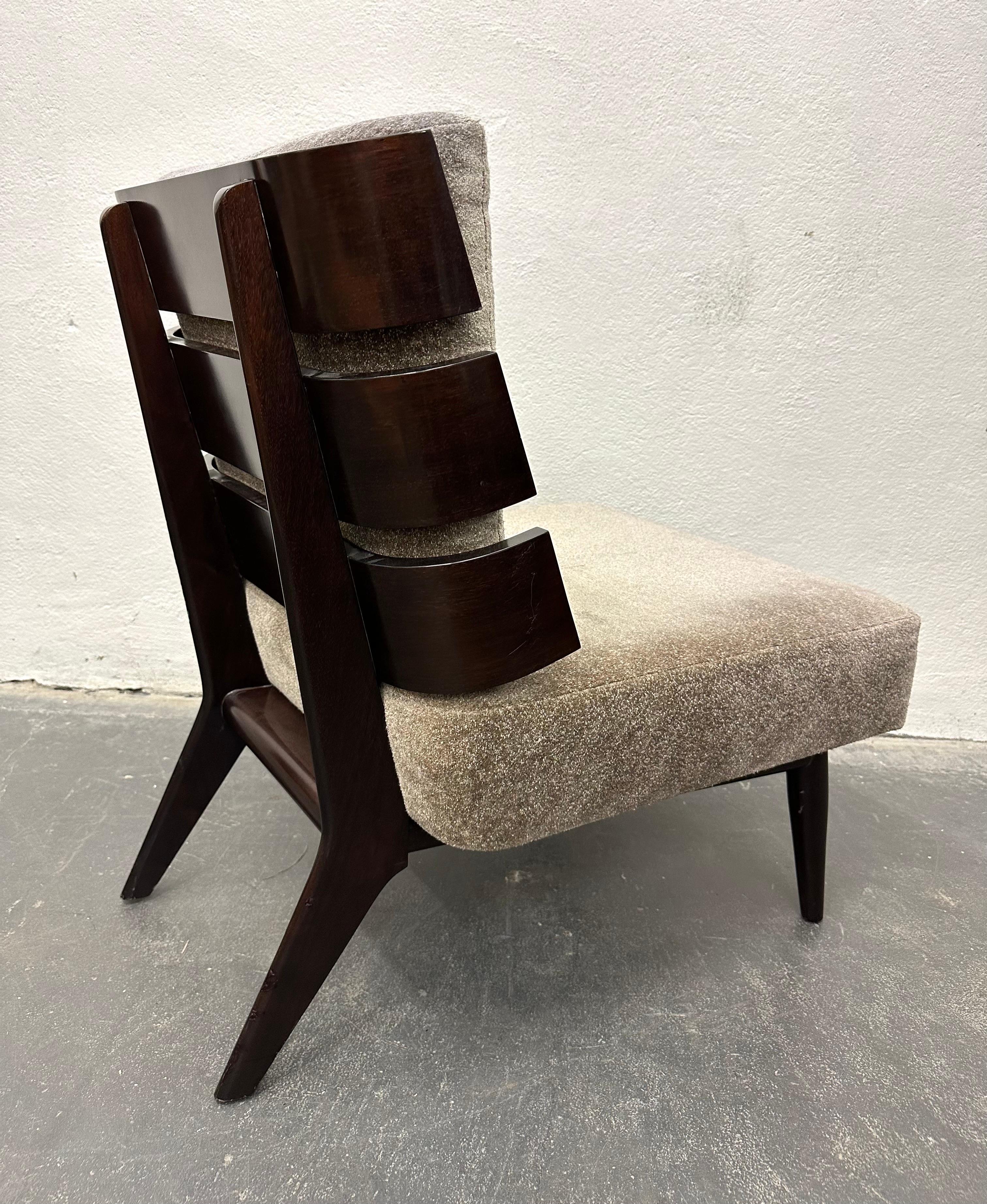 Mid-20th Century Rare T. H. Robsjohn-Gibbings Walnut Slat Back Chair For Sale