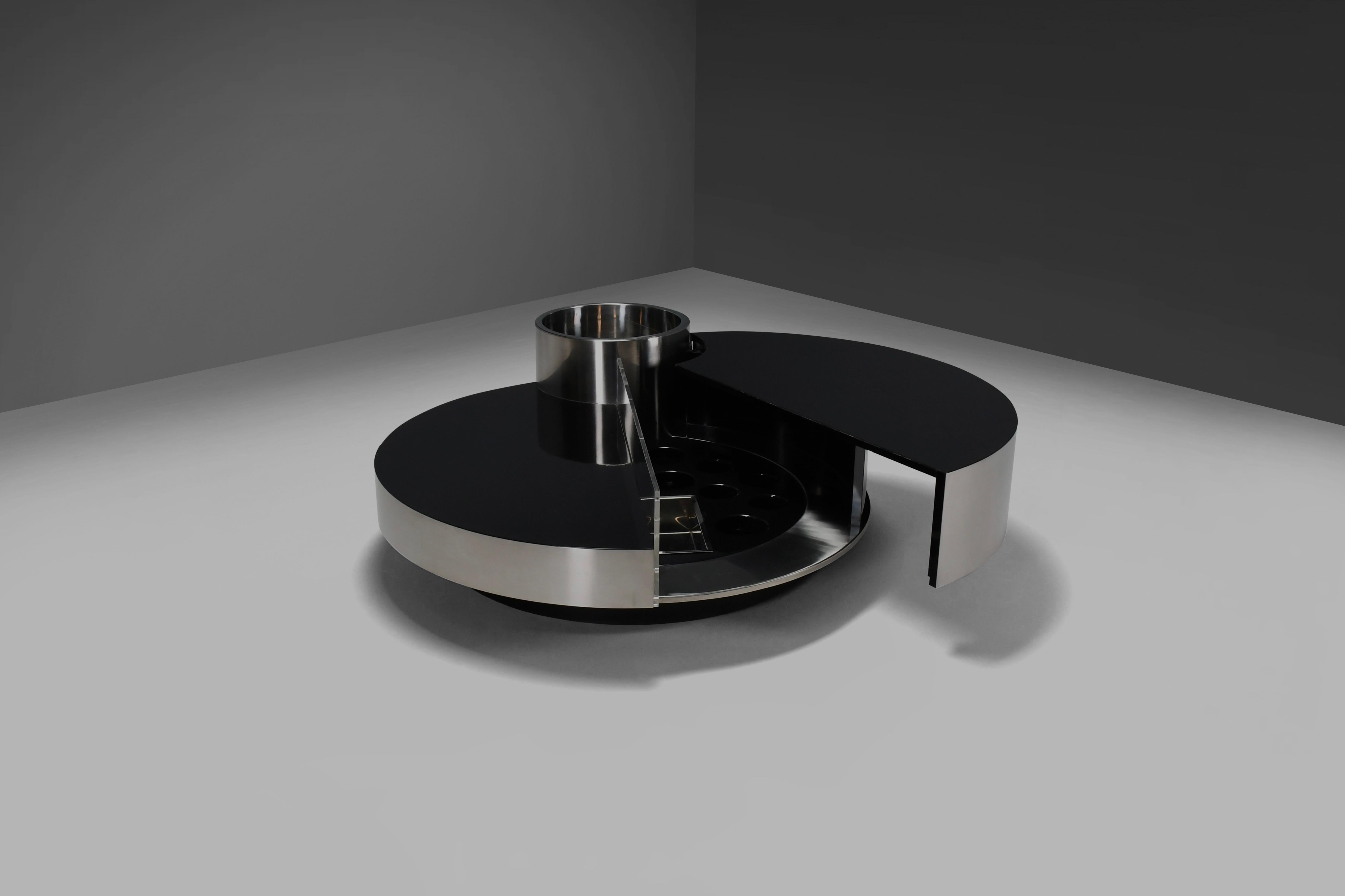 Italian Rare Table Bar by Massimo Papiri for Mario Sabot, Italy 1970s