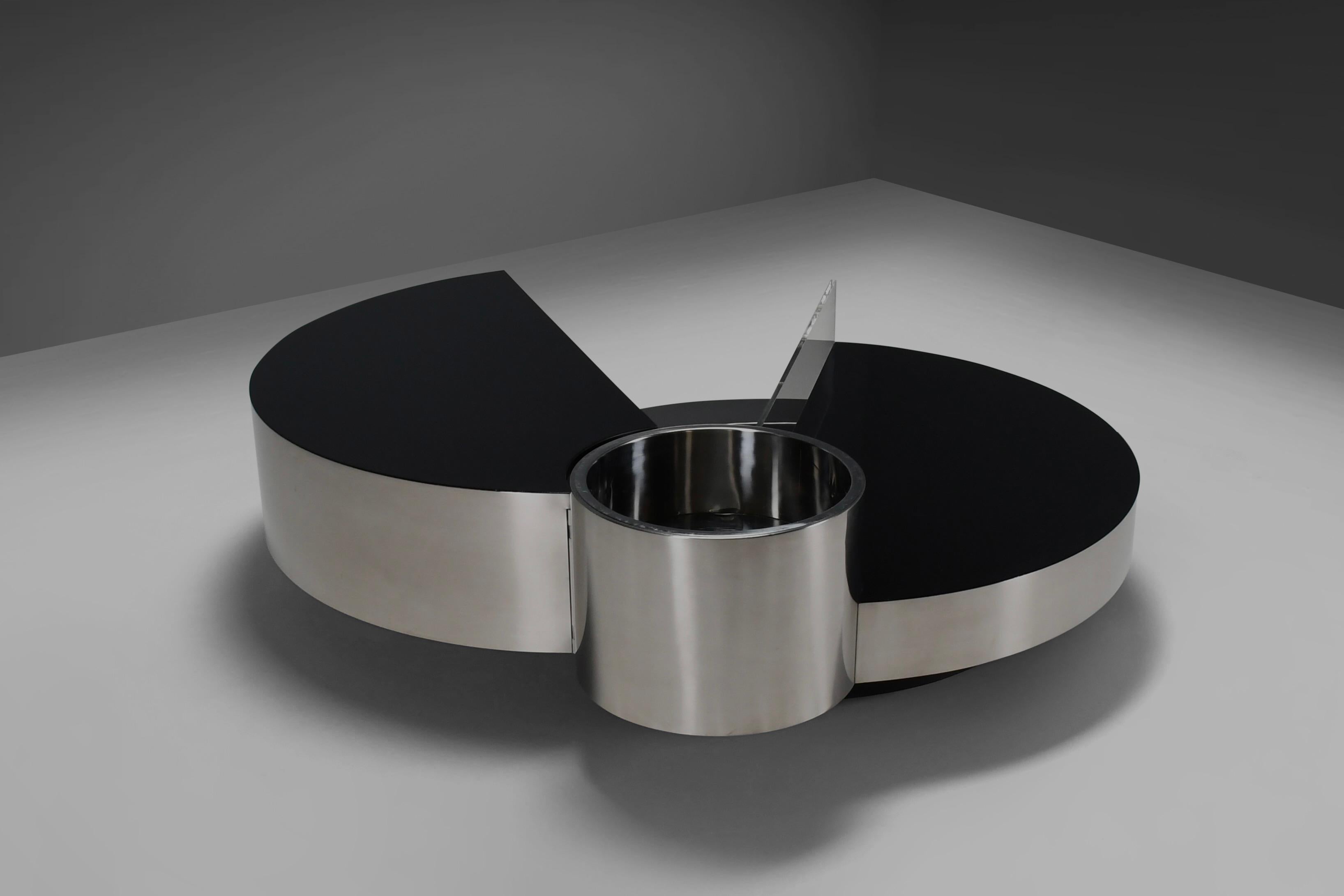 Rare Table Bar by Massimo Papiri for Mario Sabot, Italy 1970s In Good Condition In Echt, NL