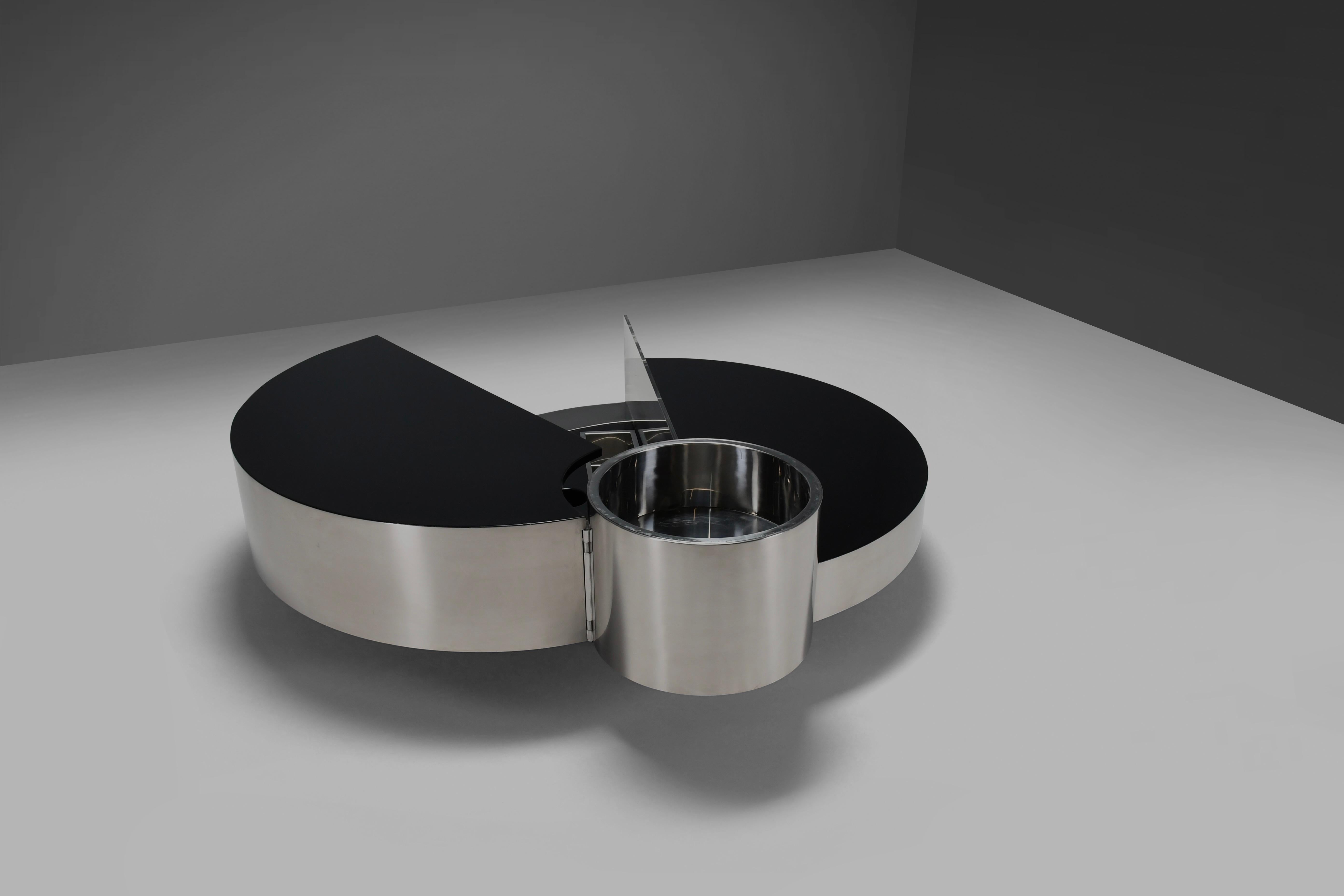 Rare Table Bar by Massimo Papiri for Mario Sabot, Italy 1970s 4