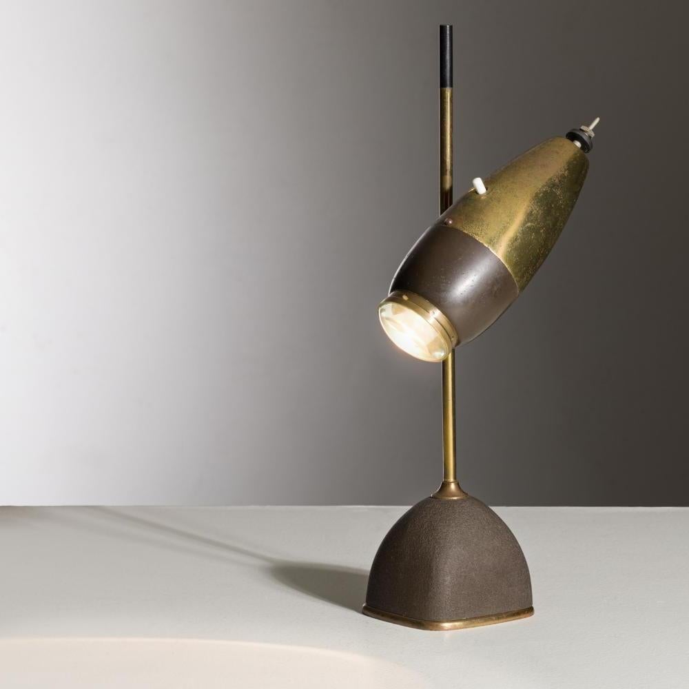 Mid-Century Modern Rare Table / Desk Lamps by Oscar Torlasco, Mod. 577G Lumi Milan, 1950 For Sale