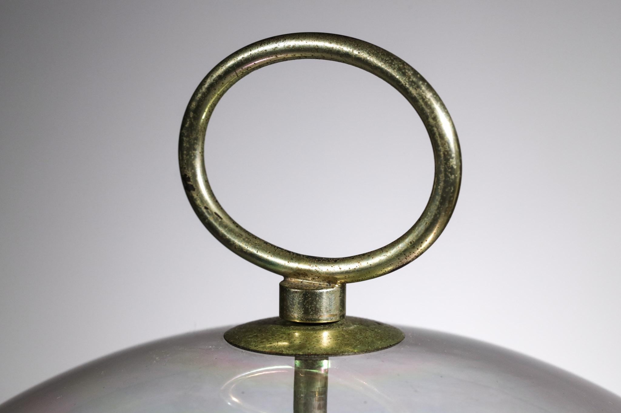 Rare Table Lamp Angelo Brotto Globe Iridescent Glass 70s, G181 3