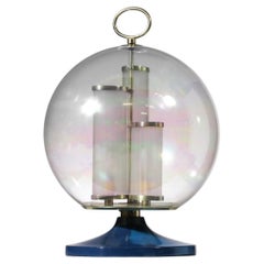 Rare Table Lamp Angelo Brotto Globe Iridescent Glass 70s, G181