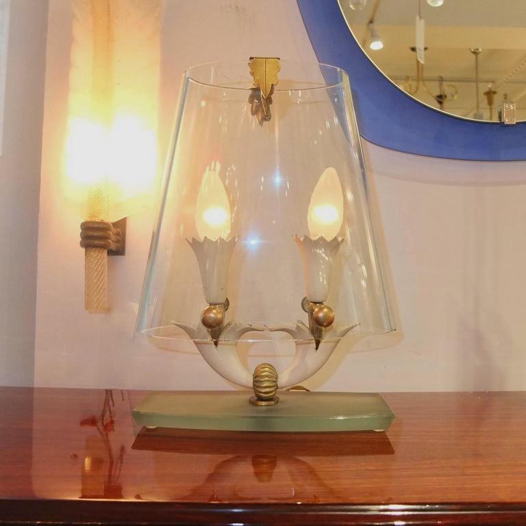 Rare Table Lamp Attributed to Pietro Chiesa for Fontana Arte For Sale 8
