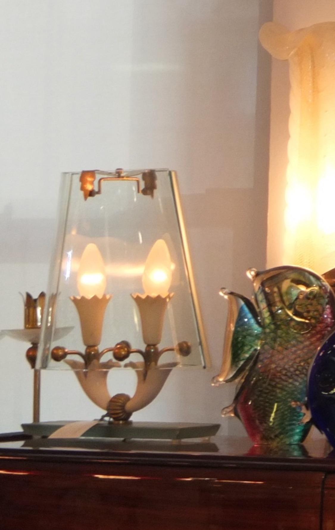 Rare Table Lamp Attributed to Pietro Chiesa for Fontana Arte For Sale 9