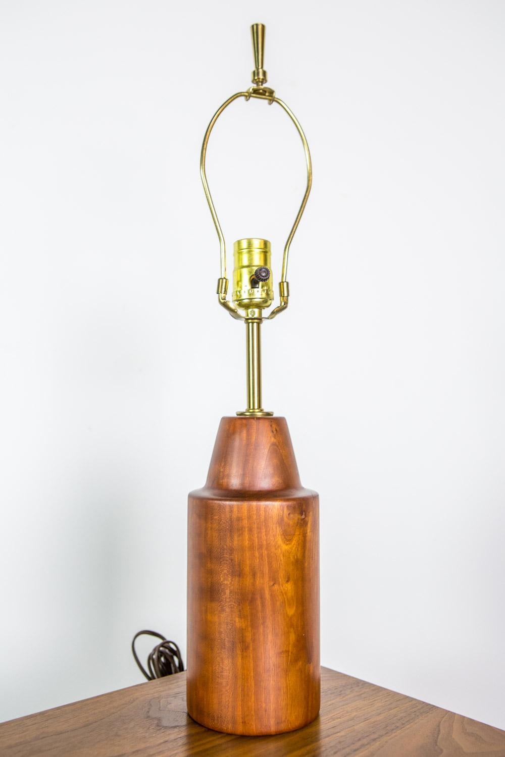 Mid-Century Modern Rare Table Lamp by Arden Riddle in Cherry For Sale