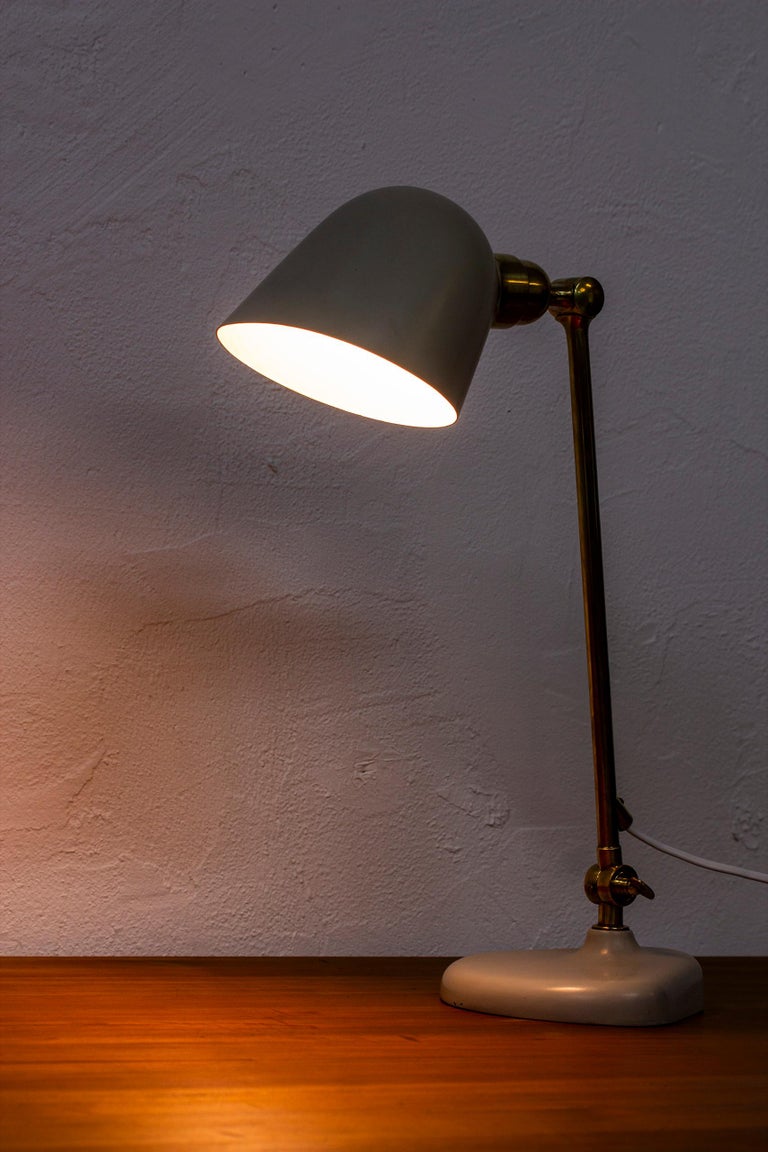 Aluminum Rare Table Lamp by Bertil Brisborg Fro Nordiska Kompaniet NK, Sweden, 1940s For Sale