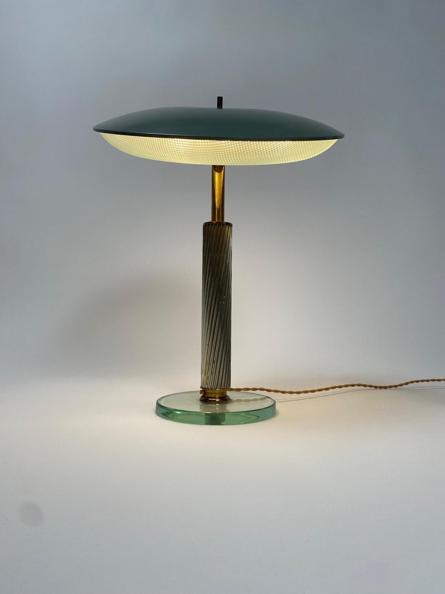 Aluminum Rare Table Lamp by Pietro Chiesa for Fontana Arte, Italy, 1940s For Sale