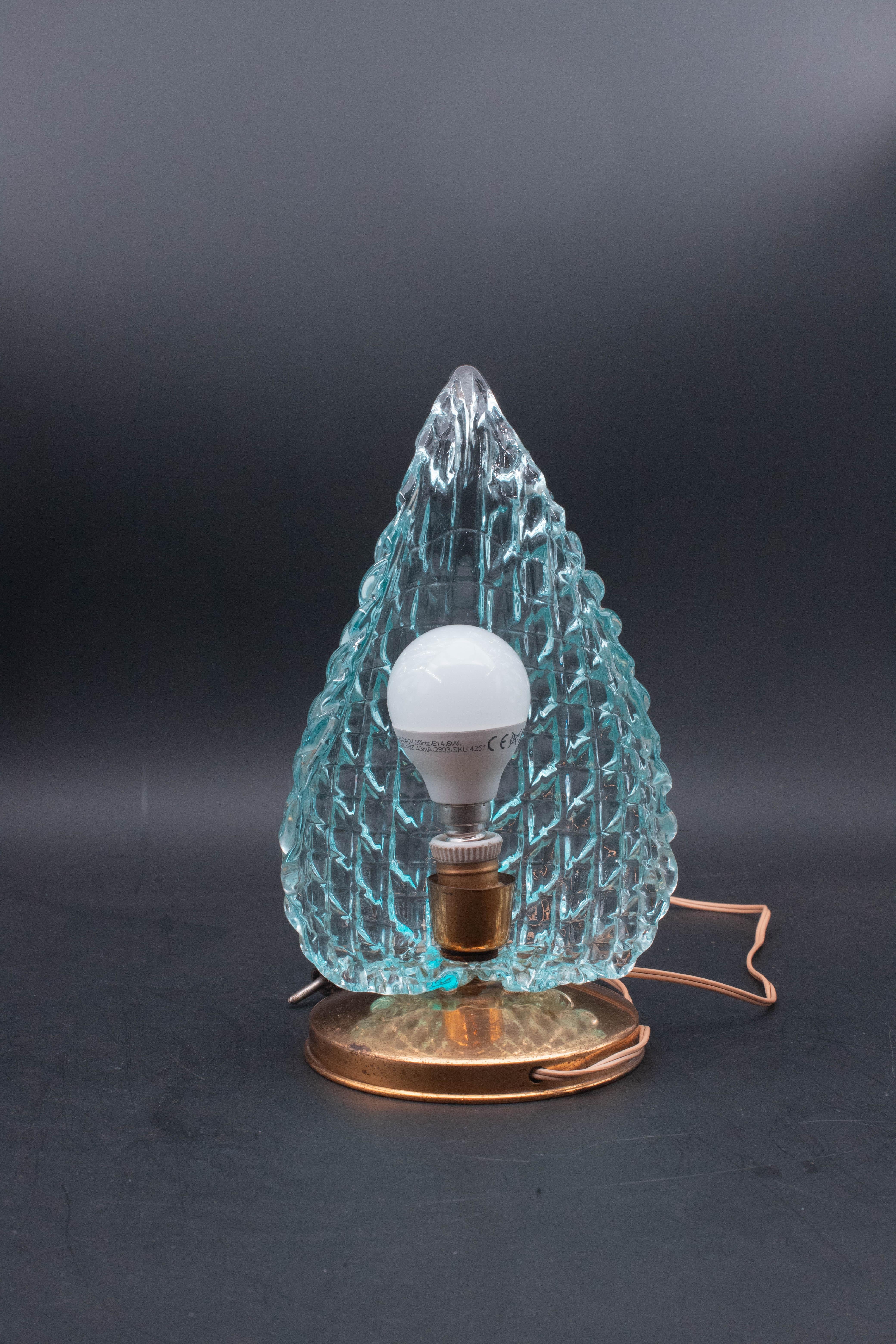 Seltene Tischlampe in blauer Murano-Glasvase für Barovier & Toso, 1960 im Angebot 4