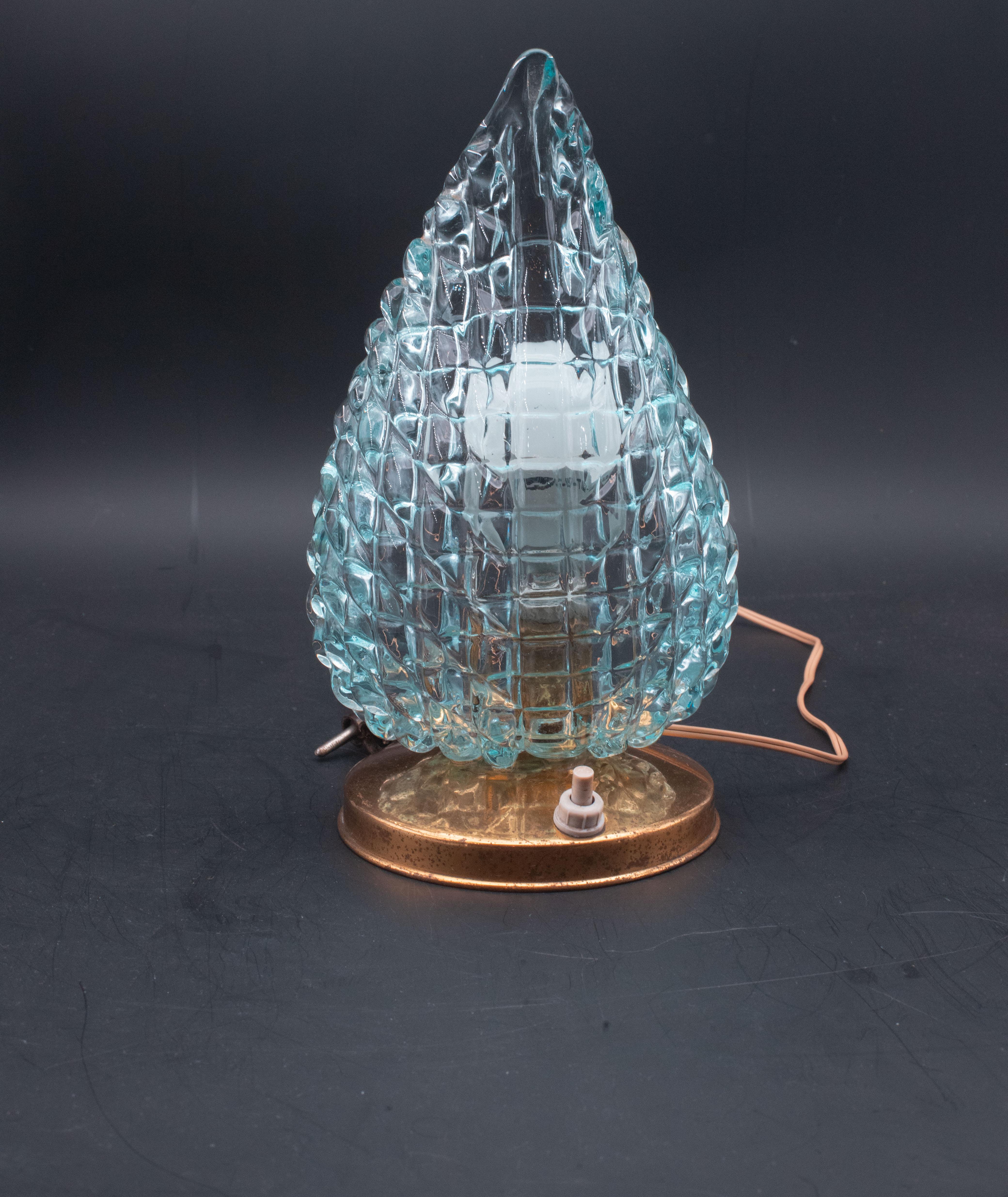 Seltene Tischlampe in blauer Murano-Glasvase für Barovier & Toso, 1960 im Angebot 5