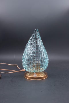 Rare Table Lamp in Blu Murano Glass Vase for Barovier & Toso, 1960