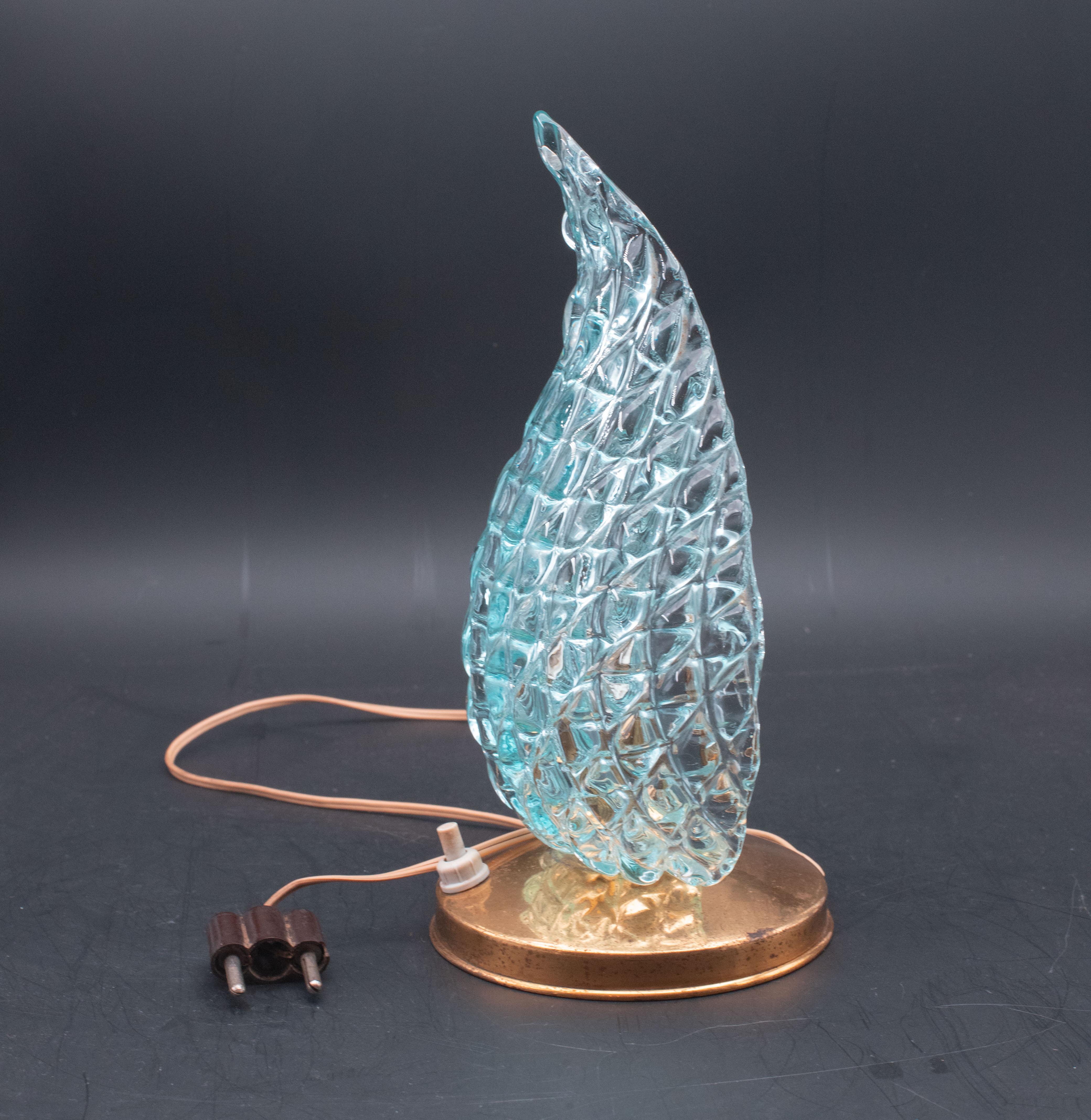 Seltene Tischlampe in blauer Murano-Glasvase für Barovier & Toso, 1960 im Zustand „Gut“ im Angebot in Roma, IT