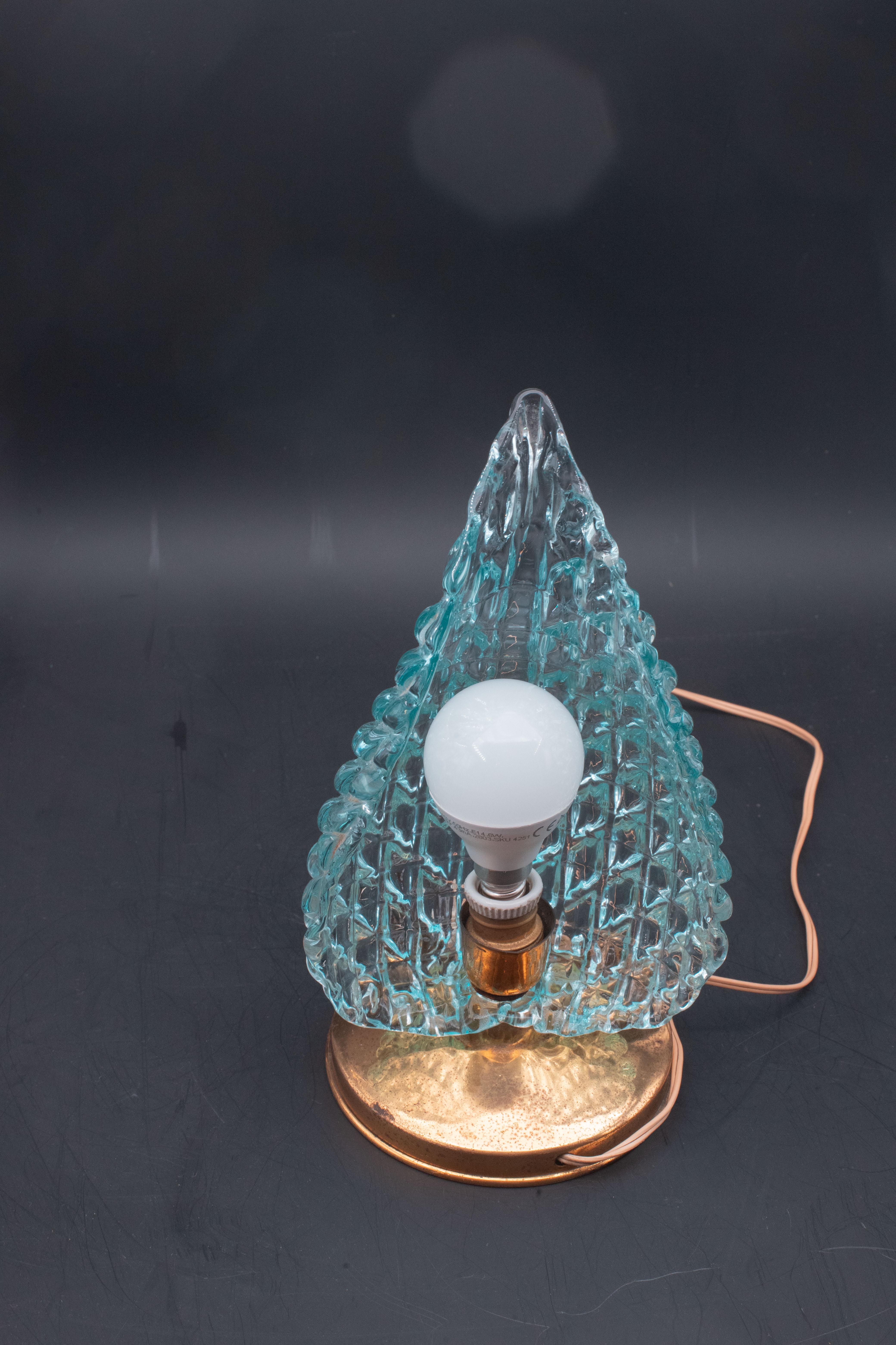 Seltene Tischlampe in blauer Murano-Glasvase für Barovier & Toso, 1960 im Angebot 3