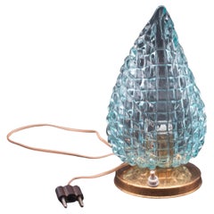 Rare Table Lamp in Blu Murano Glass Vase for Barovier & Toso, 1960