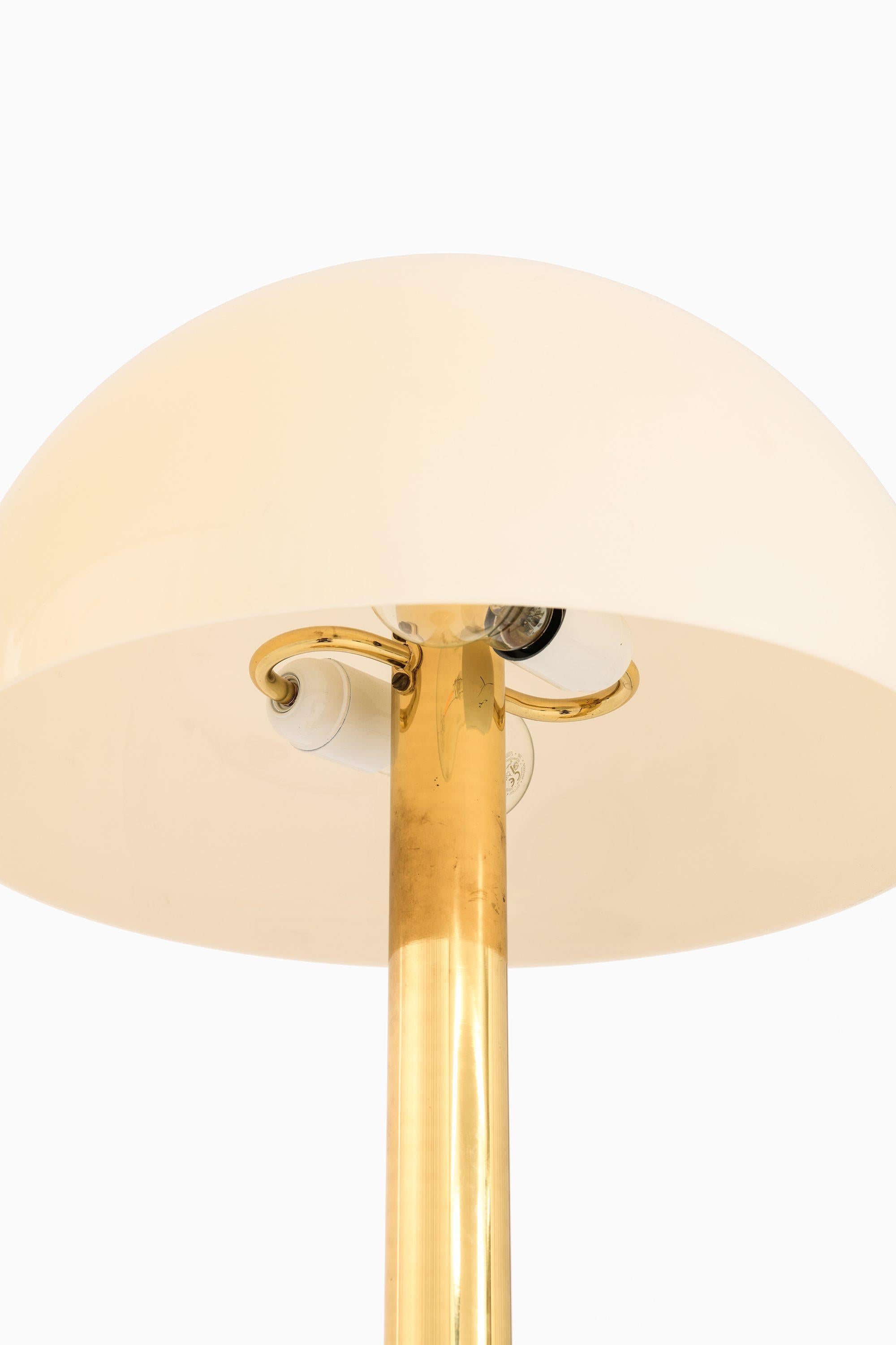 Swedish Rare Table Lamp in Brass and Original Lamp Shade, 1950's For Sale
