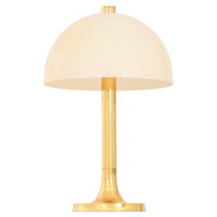Rare Table Lamp in Brass and Original Lamp Shade, 1950's