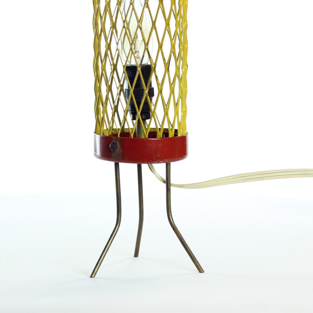 Mid-Century Modern Rare Table Lamp in Metal, Czechoslovakia 1950s For Sale