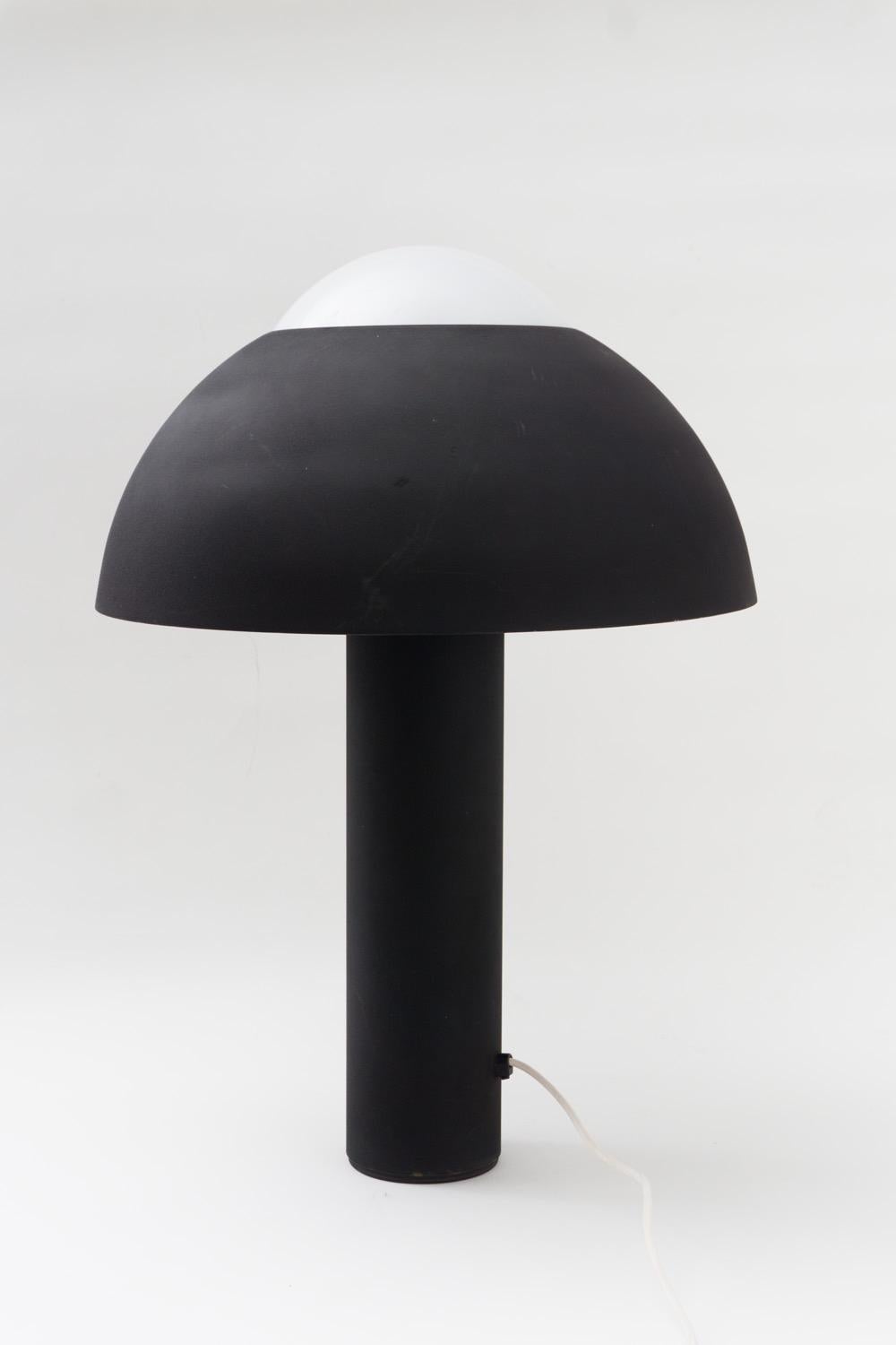 Italian Rare Table Lamp 'Nervina', Black Metal, by Sergio Asti, 1962 For Sale