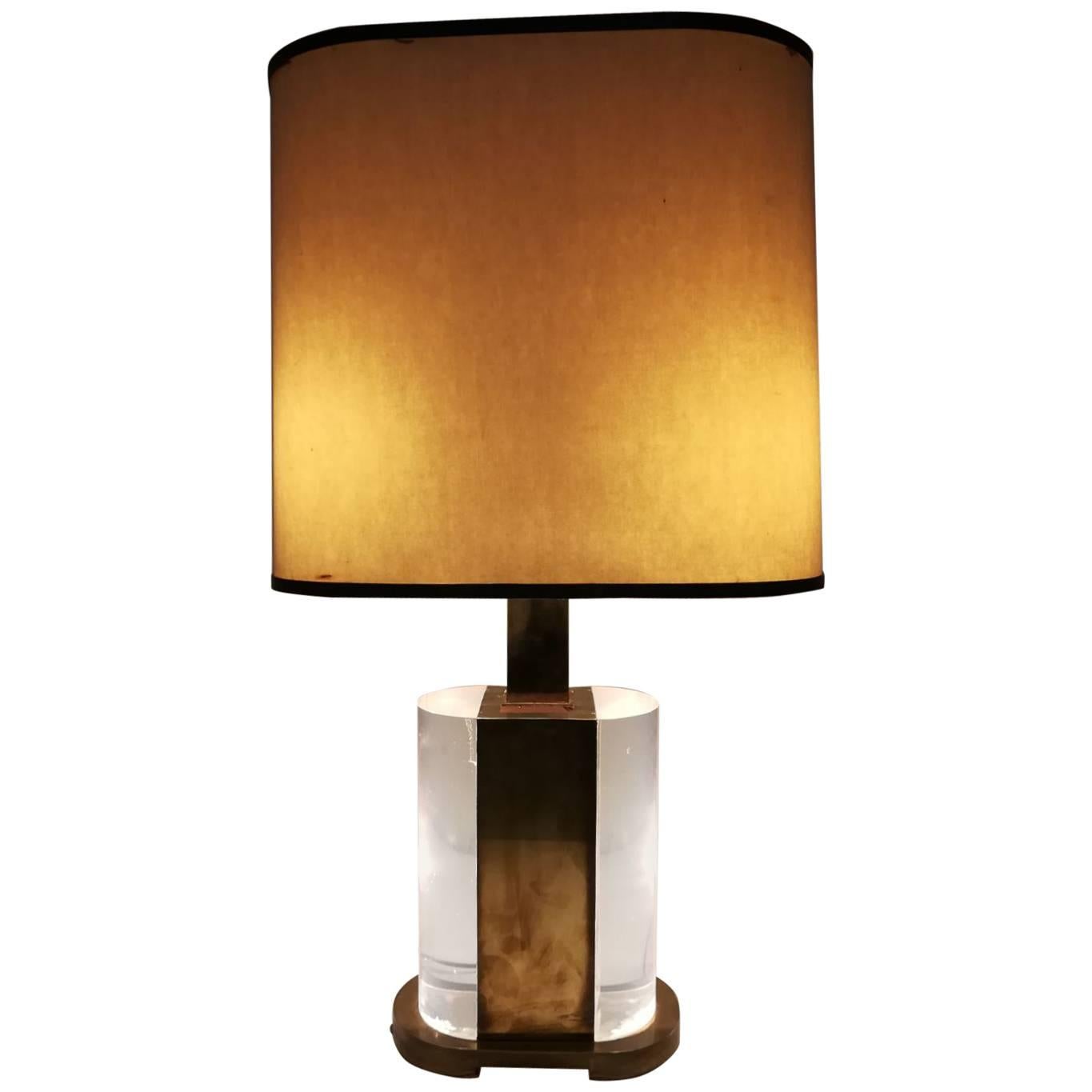 Rare Table Lamp Signed Gabriella Crespi