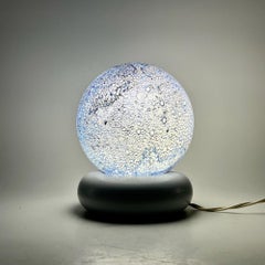 Rare Table Lamp 'Temptation' by Targetti Sankey – 70s Blue Speckled Glass Globe