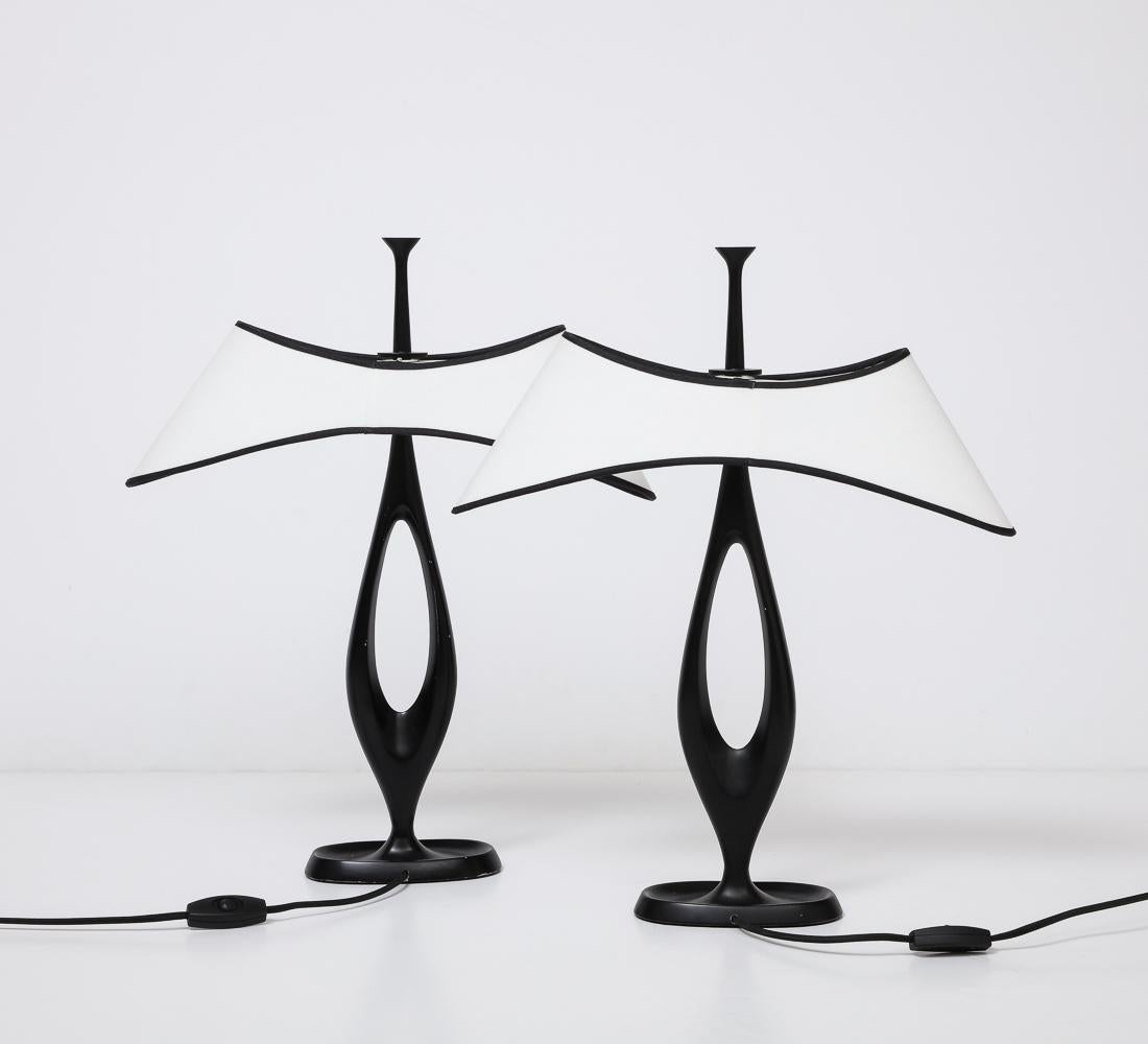 Rare Table Lamps by Max Ingrand for Fontana Arte In Good Condition For Sale In New York, NY