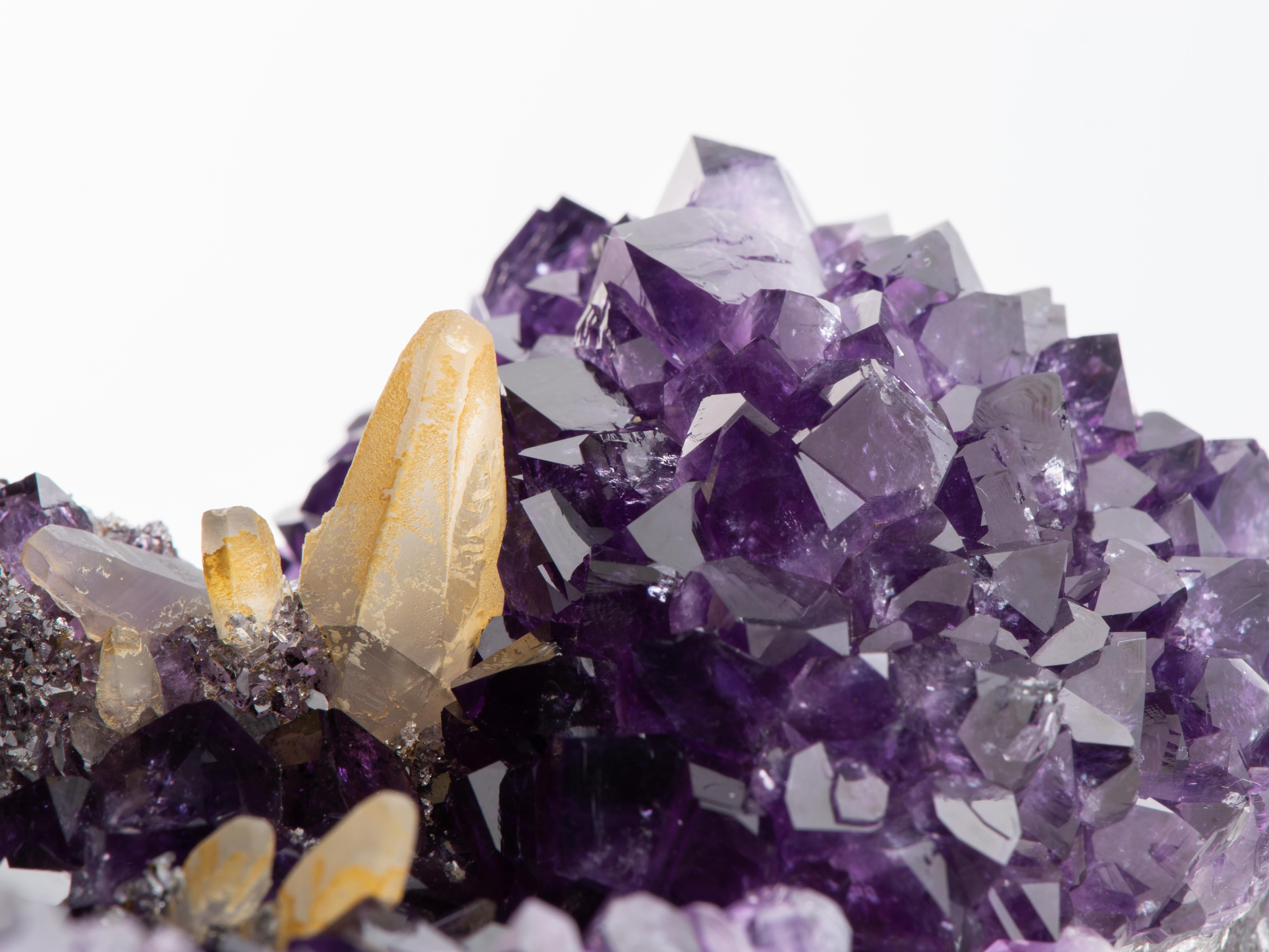 Rare Tabletop Amethyst Formation with Calcites Goethite & Quartz For Sale 8