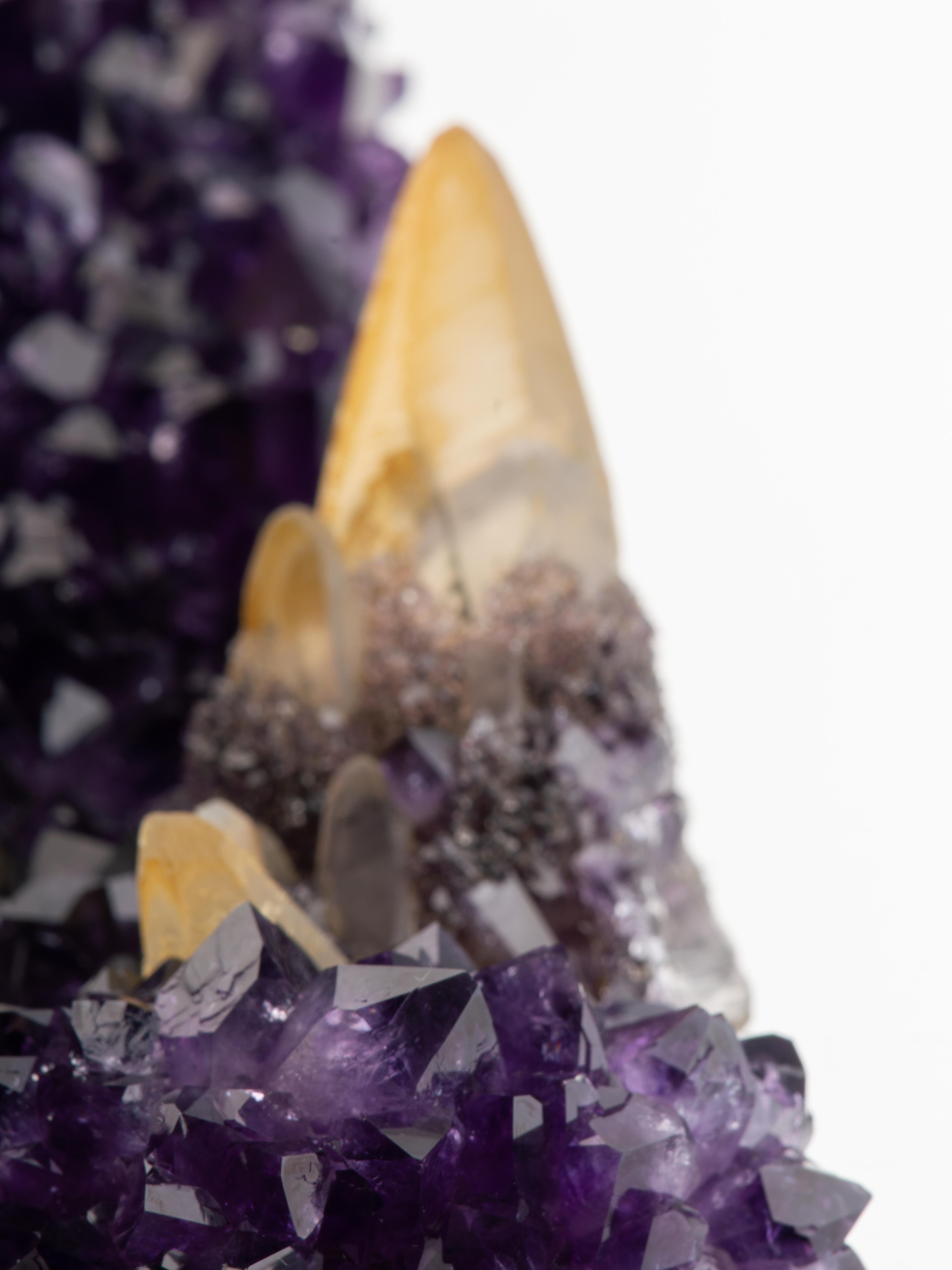 Rare Tabletop Amethyst Formation with Calcites Goethite & Quartz For Sale 12