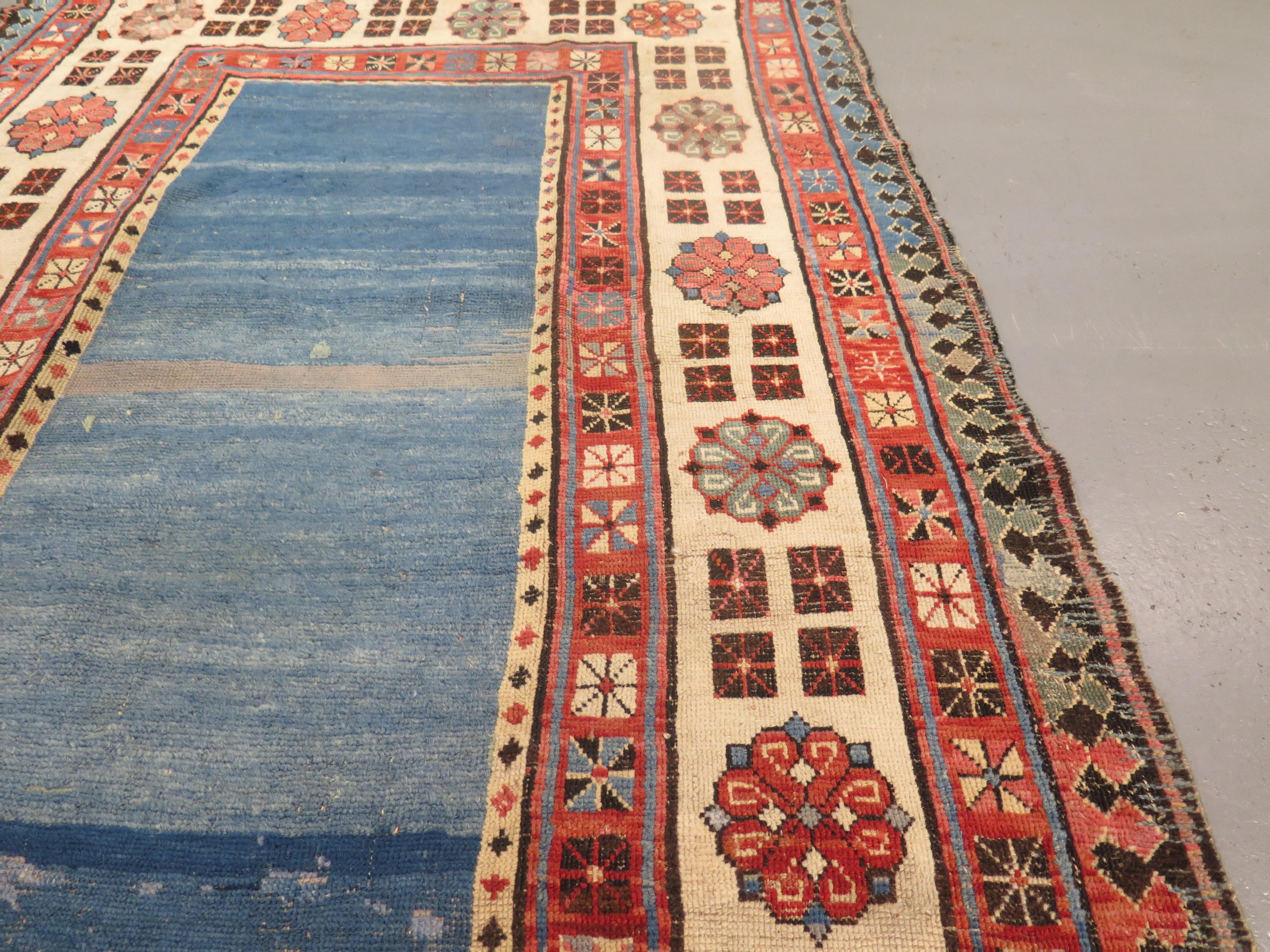 Vegetable Dyed Rare Talish Accent Rug, c. 1870 For Sale