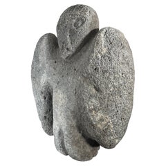 Rare Tall Ancient Hawaiian Stone Owl Aumakua with Provenance