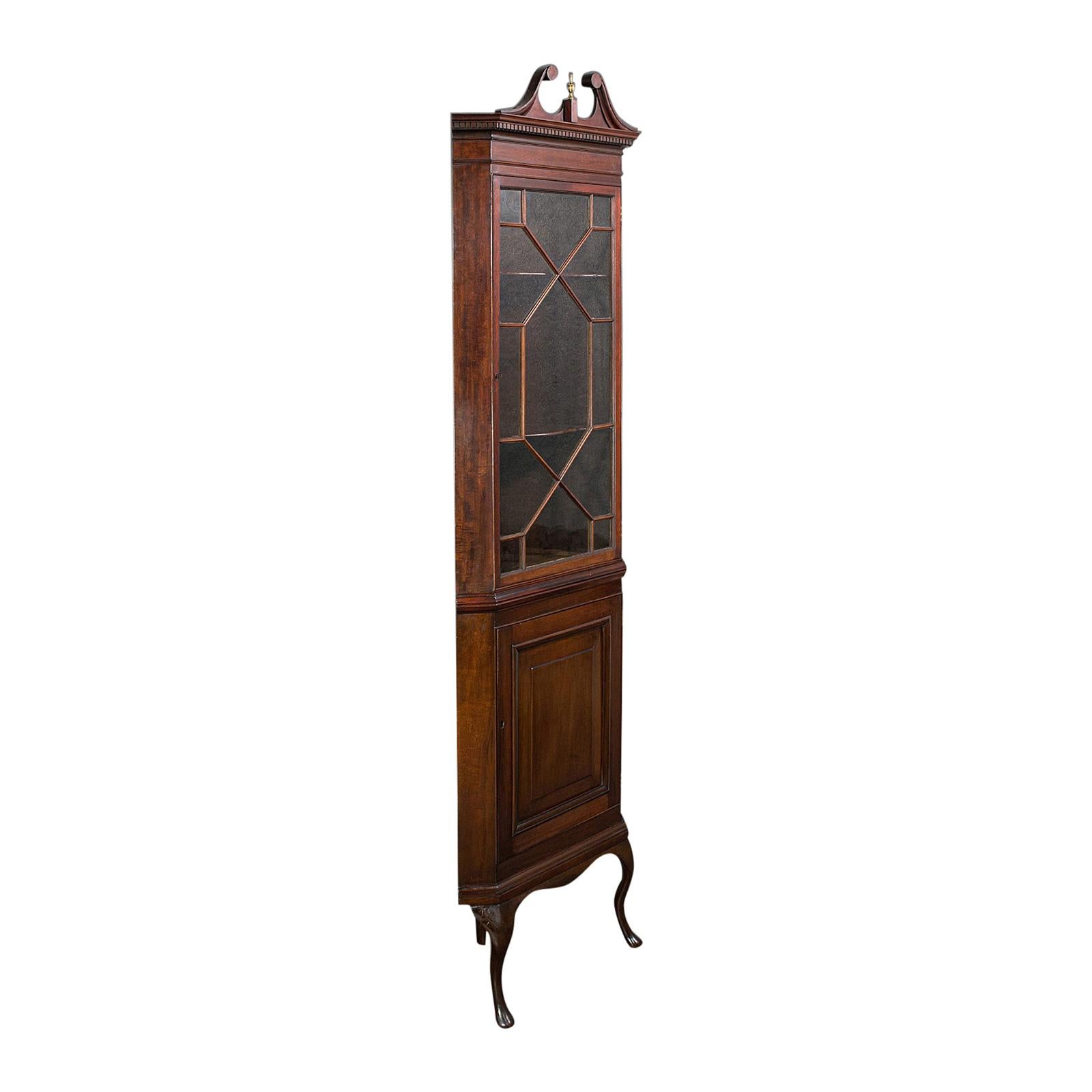 Rare, Tall Antique Corner Cabinet, Mahogany, Cupboard, Georgian Revival
