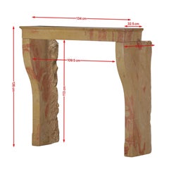 Rare Tall Bicolor Stone Fireplace to Elevate Any Interior Design