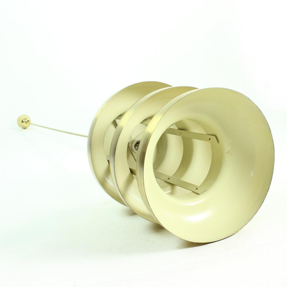 Rare Tall Ceiling Light in Brass, Czechoslovakia, 1960s For Sale 5