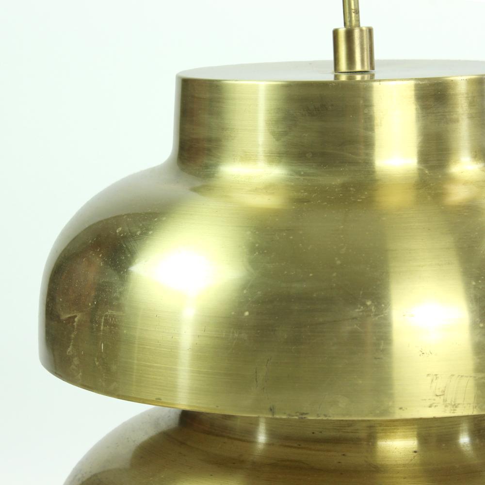 Rare Tall Ceiling Light in Brass, Czechoslovakia, 1960s For Sale 3