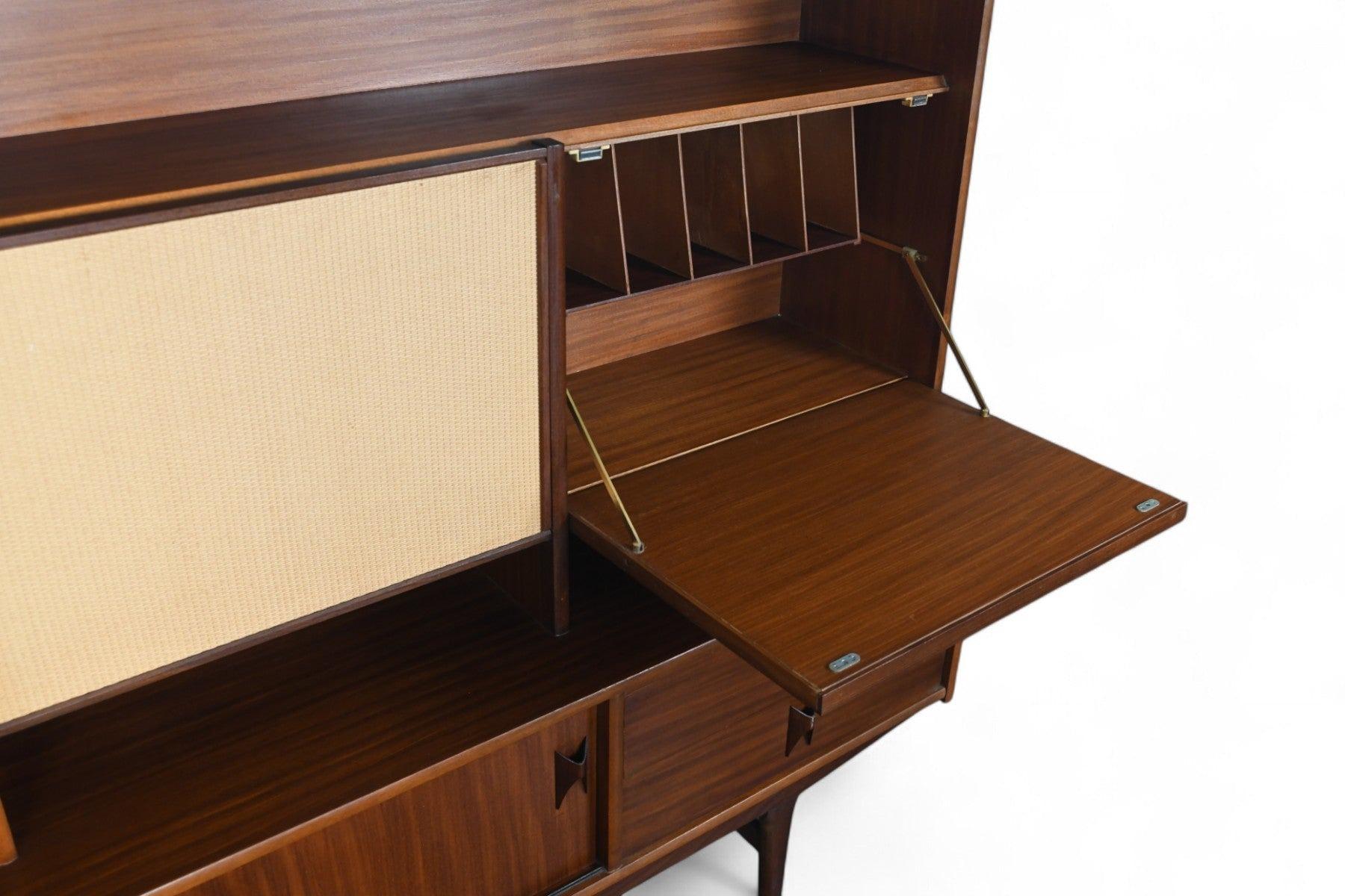 Rare Tall Mahogany Sideboard With Cane Doors by Elliots of Newbury For Sale 3