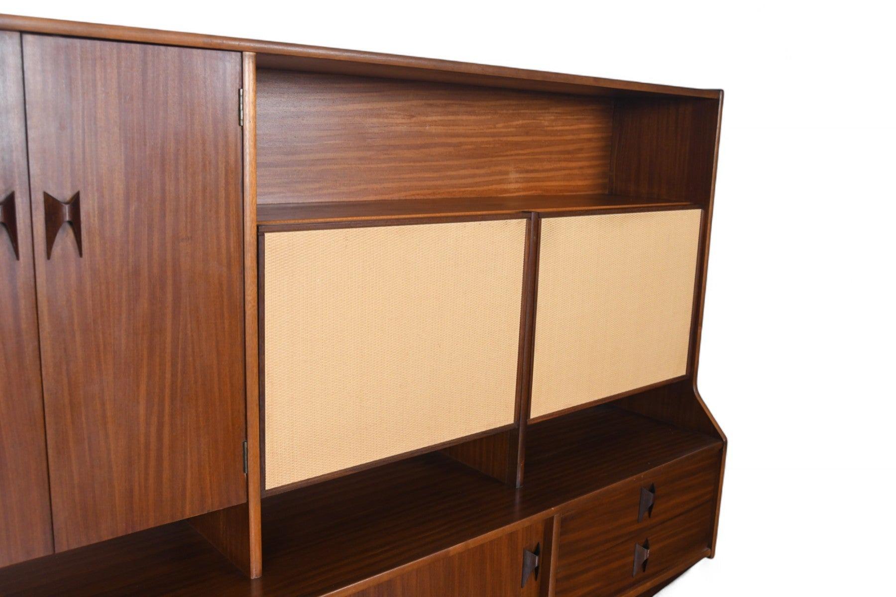 Rare Tall Mahogany Sideboard With Cane Doors by Elliots of Newbury For Sale 6