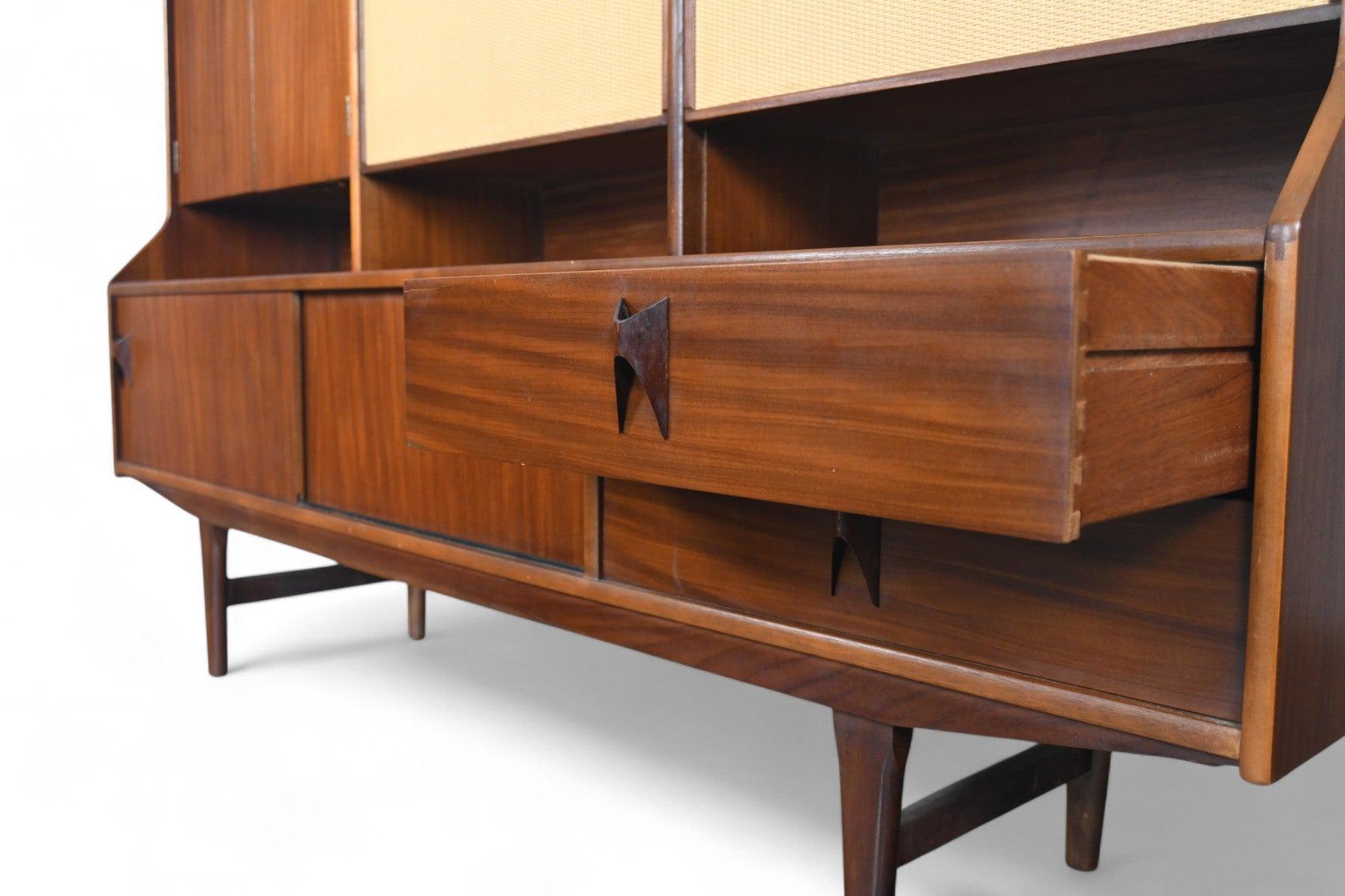 Rare Tall Mahogany Sideboard With Cane Doors by Elliots of Newbury For Sale 10