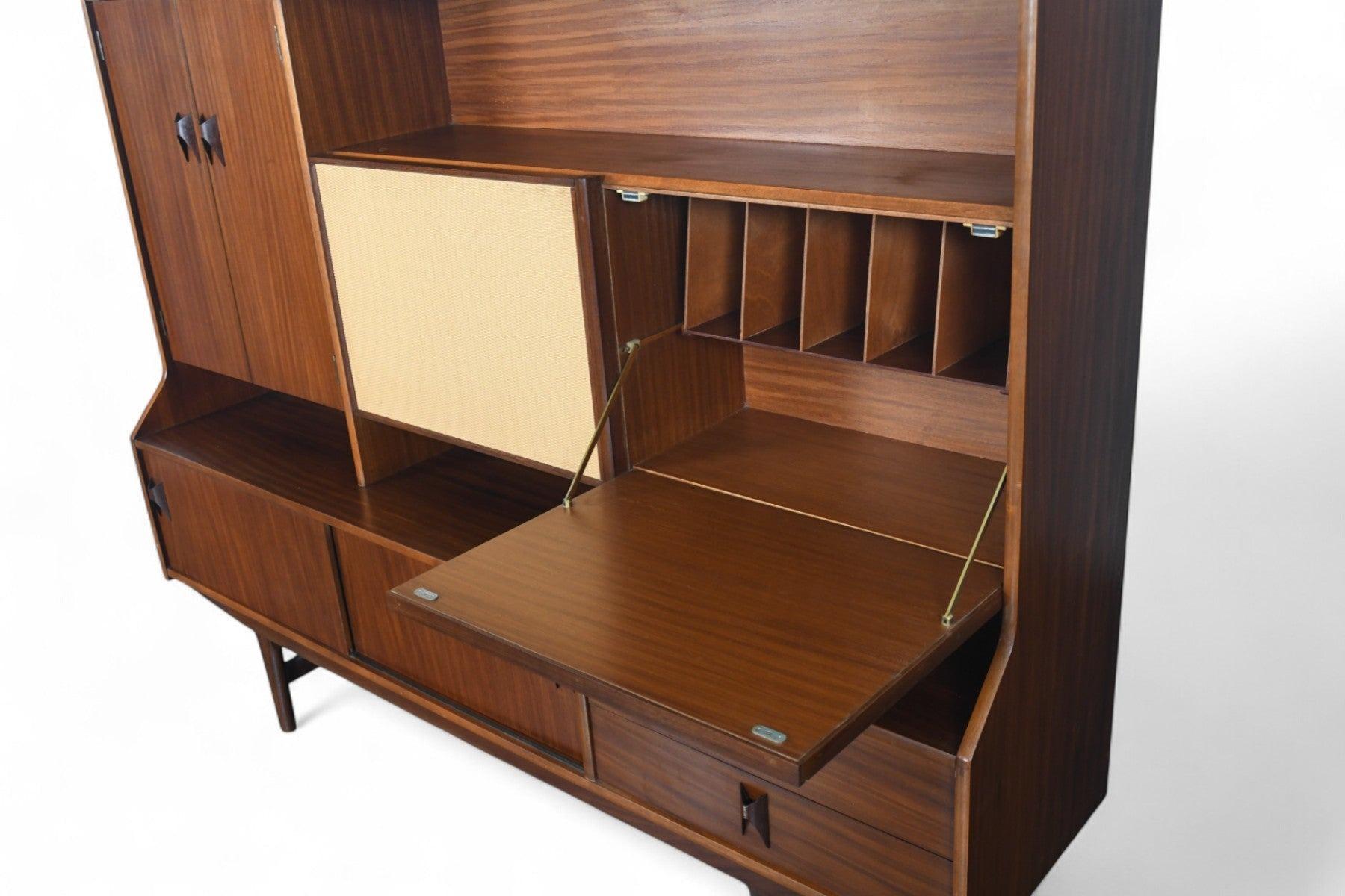 Rare Tall Mahogany Sideboard With Cane Doors by Elliots of Newbury For Sale 13