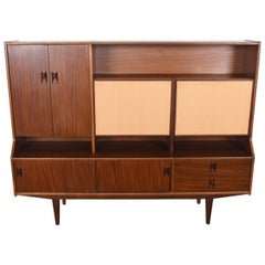 Rare Tall Mahogany Sideboard With Cane Doors by Elliots of Newbury
